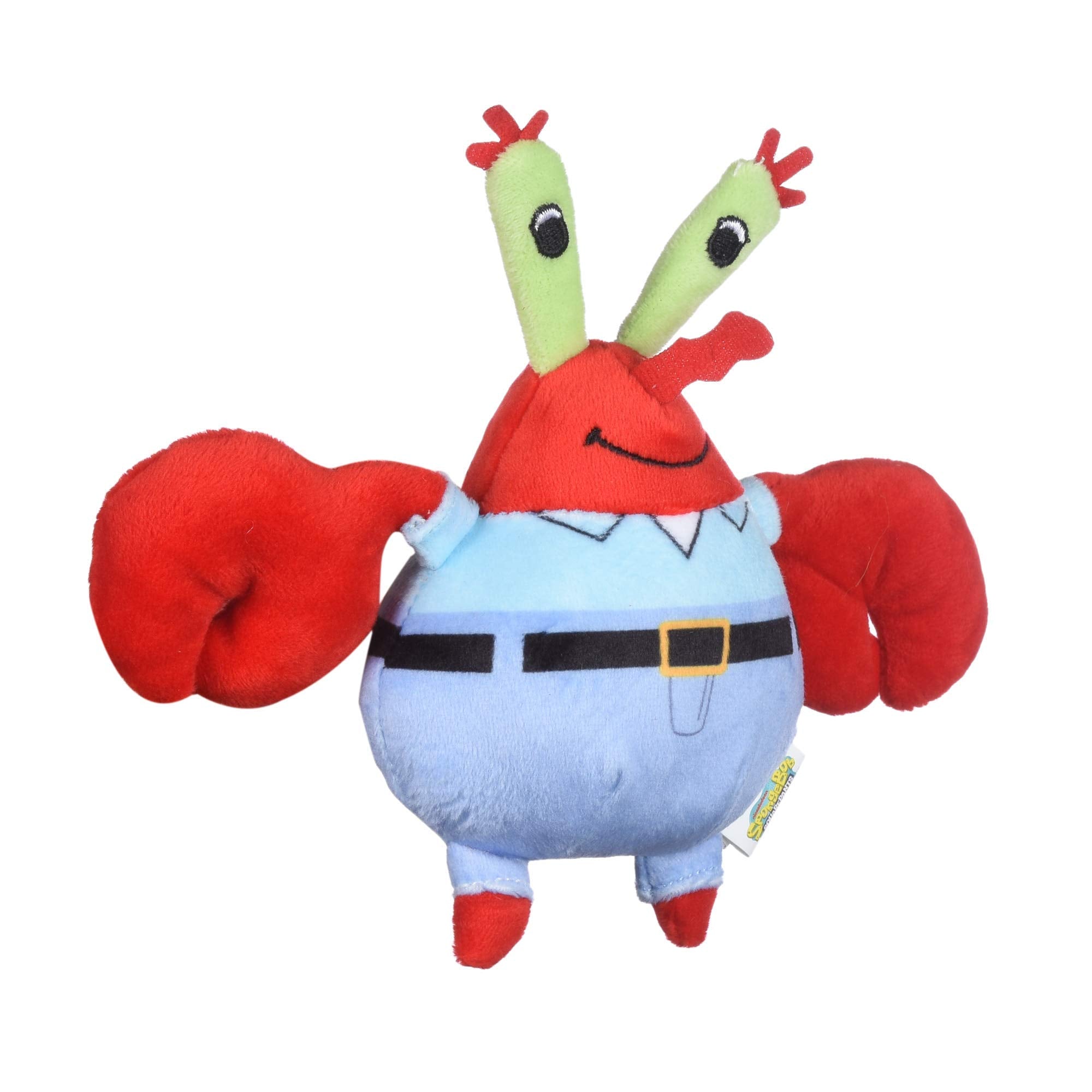 SpongeBob SquarePants for Pets Mr. Krabs Figure Plush Dog Toy | 6 Inch Small Dog Toy for SpongeBob Fans | Crab Squeaky Dog Toy f