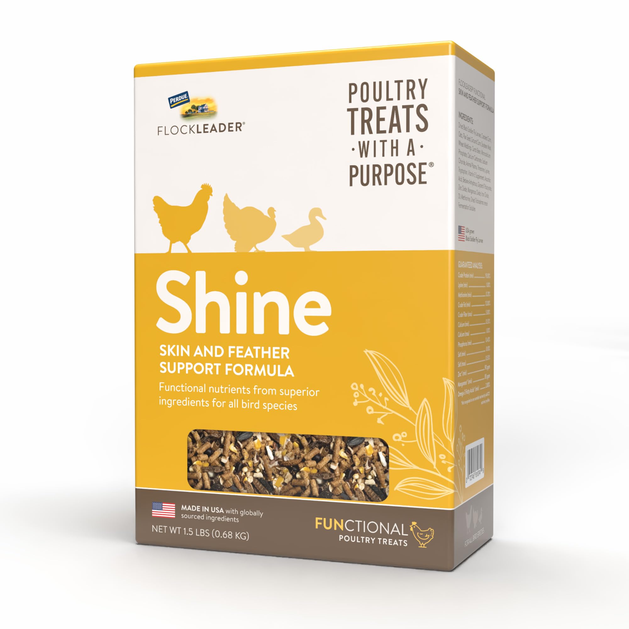 FLOCKLEADER Shine, Functional Poultry Treats for Skin and Feather Support, 1.5 lb