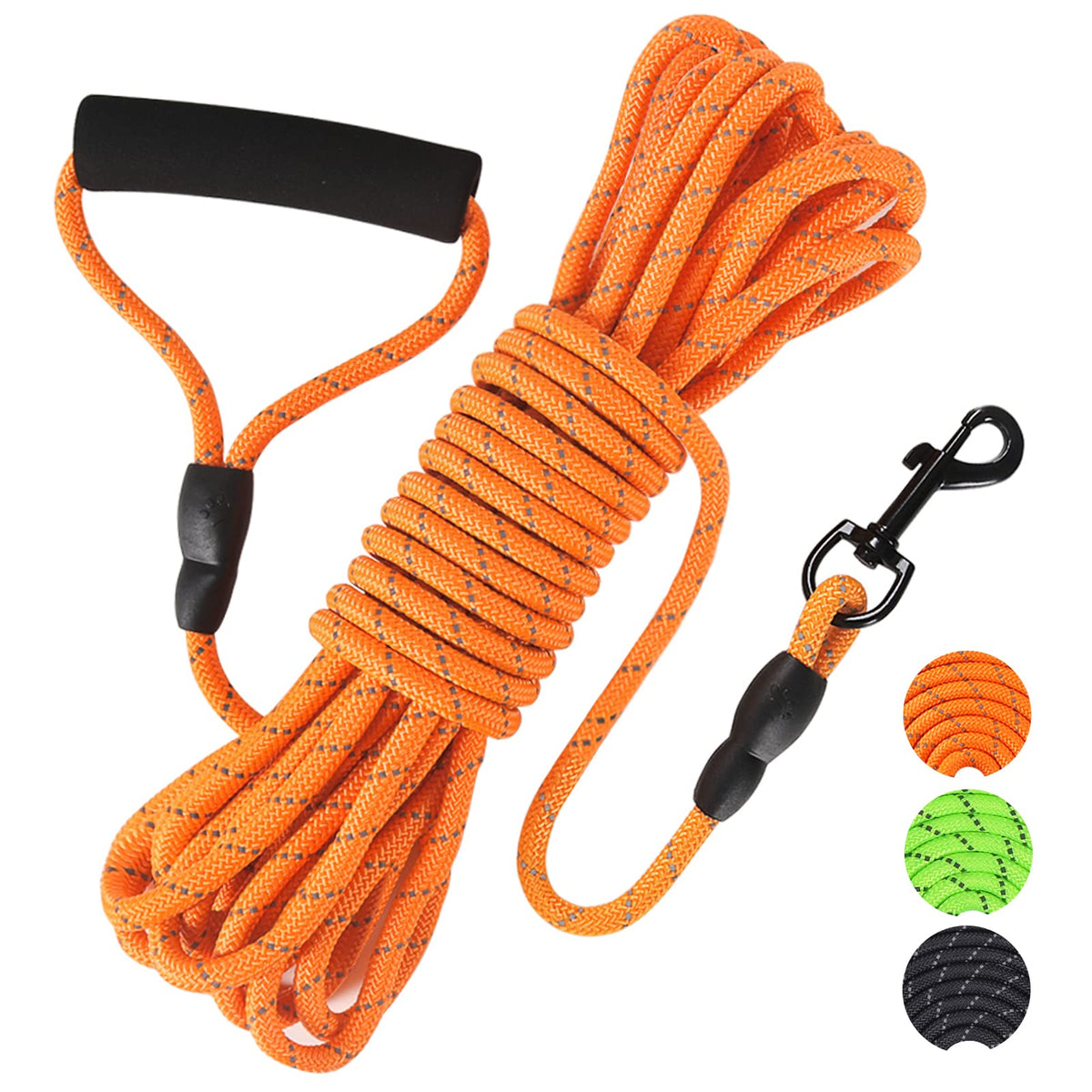 Vivifying Long Dog Leash, 32Ft Reflective Dog Training Leash For Outside And Yard, Floating Long Line Lead With Soft Handle For Camping, Hiking, Swimming, Beach And Lake (Orange)