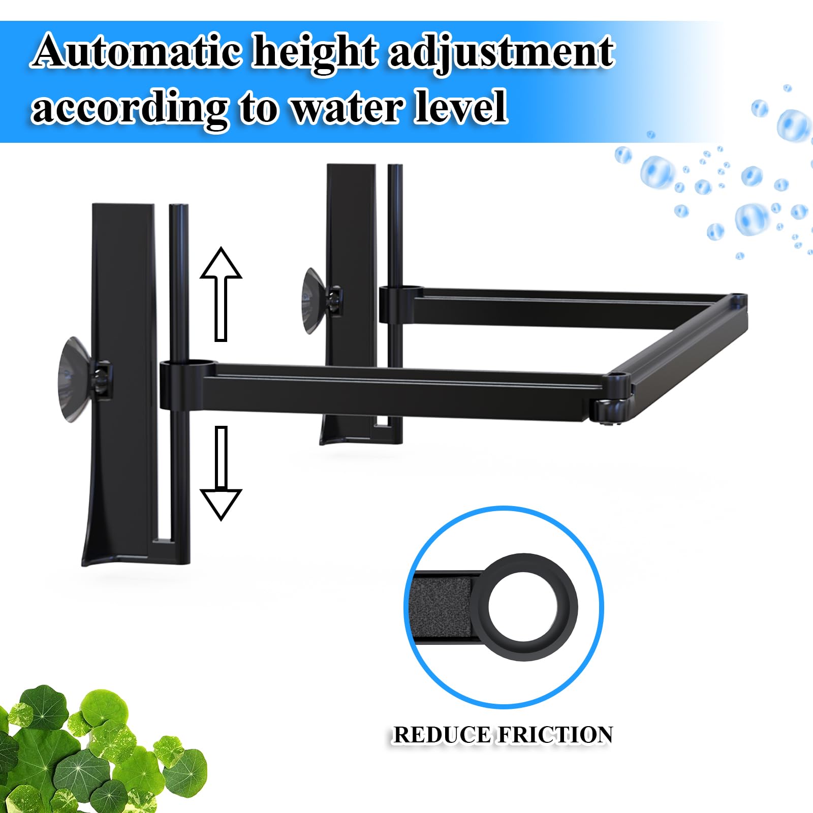 Floating Plant Corral For Aquarium, Fish Tank Accessories To Separate Floating Plants, Automatically Adjusts Height With Water L