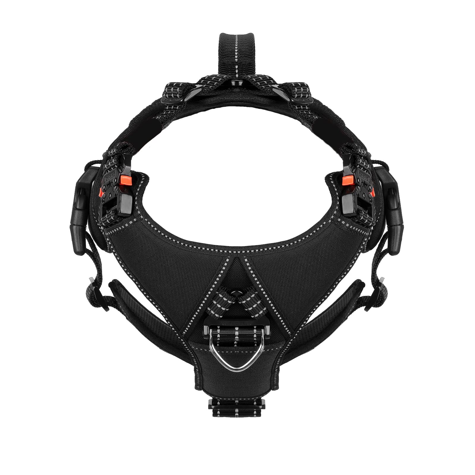Icefang Gn8 Quick Moving Tactical Dog Harness With Handle ,Reflective In Training Walking K9 Vest,No-Pull Front Clip,5-Points Adjust,Hook And Loop Panel (L (Neck 18'-24'; Chest 28'-35'), Black)