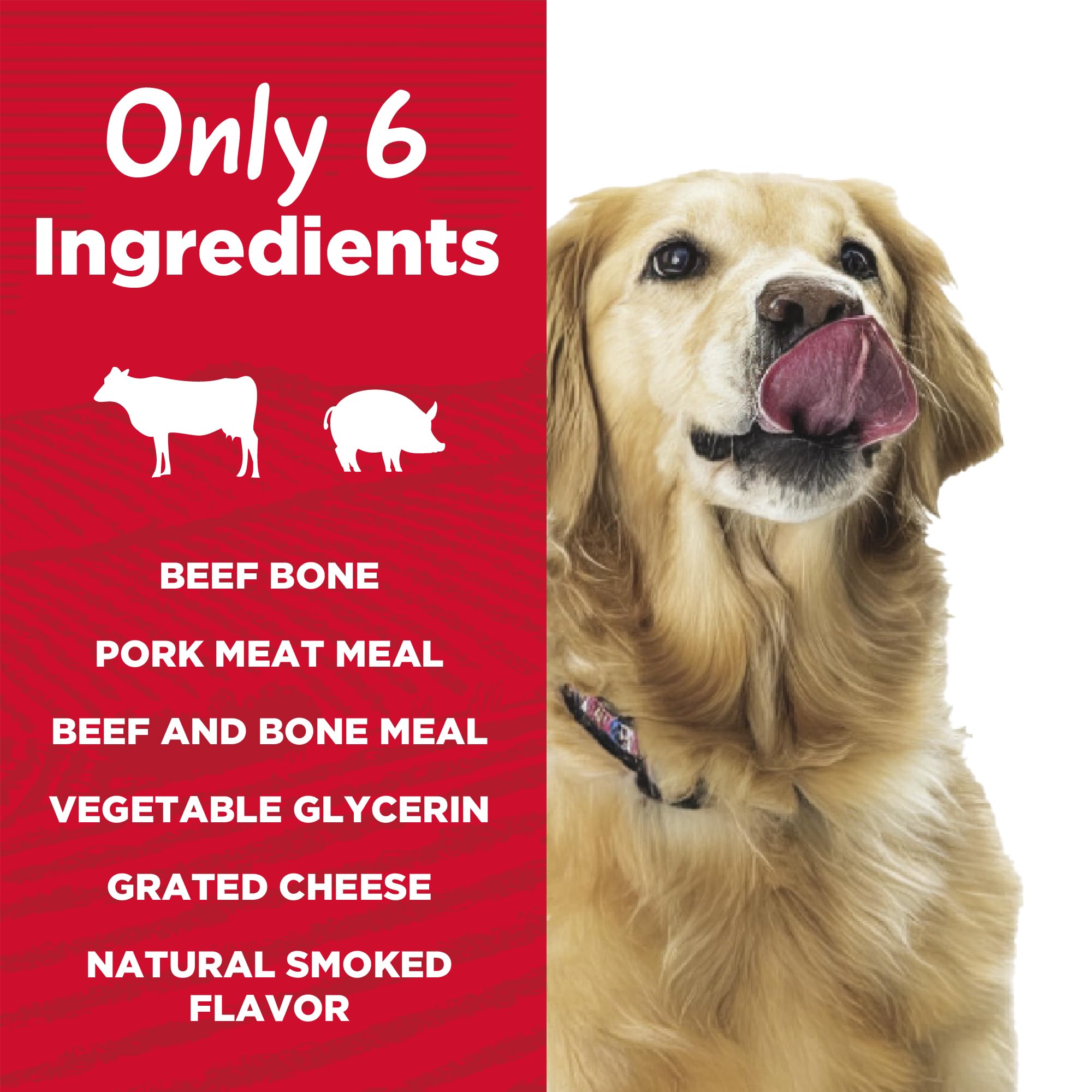 Country Kitchen Stuffed Shin Bone Bacon and Cheese Flavor Dog Treat, 100% Natural, Long Lasting, 1 Large Bone 5-6 inches
