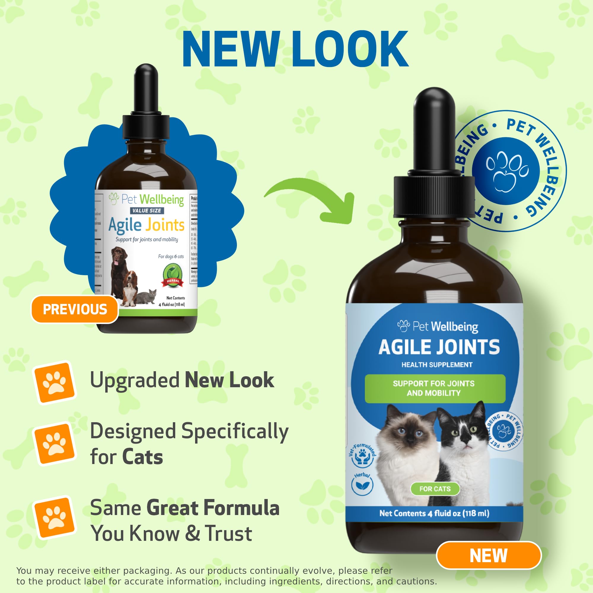 Pet Wellbeing Agile Joints for Cats - Veterinarian-Formulated - Hip and Joint Health, Mobility, Devils Claw, Boswellia, Joint Li