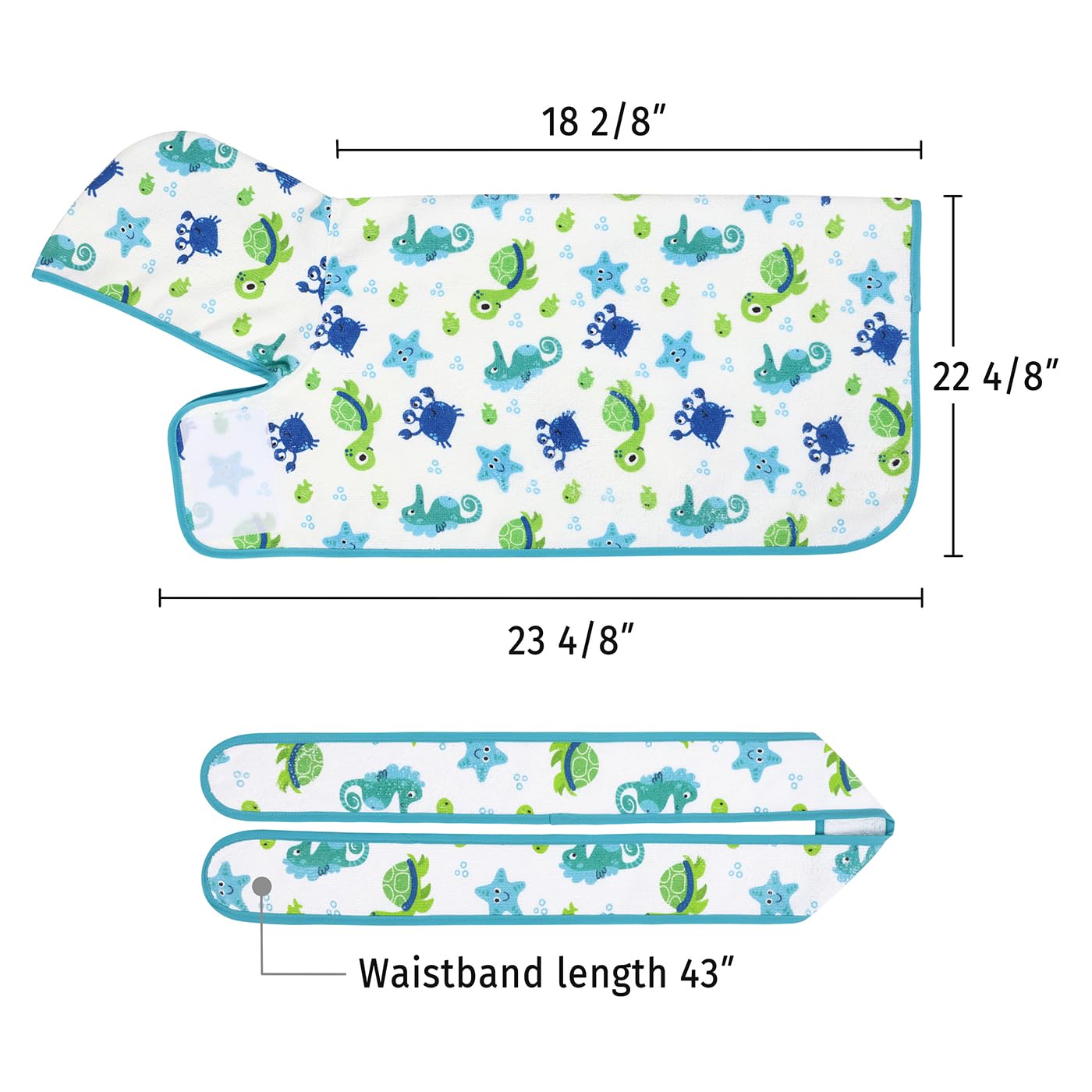 Hde Dog Bathrobe Super Absorbent Quick Drying Towel With Hood For All Dog Breeds Sizes S-Xxl - Sea Animals - S