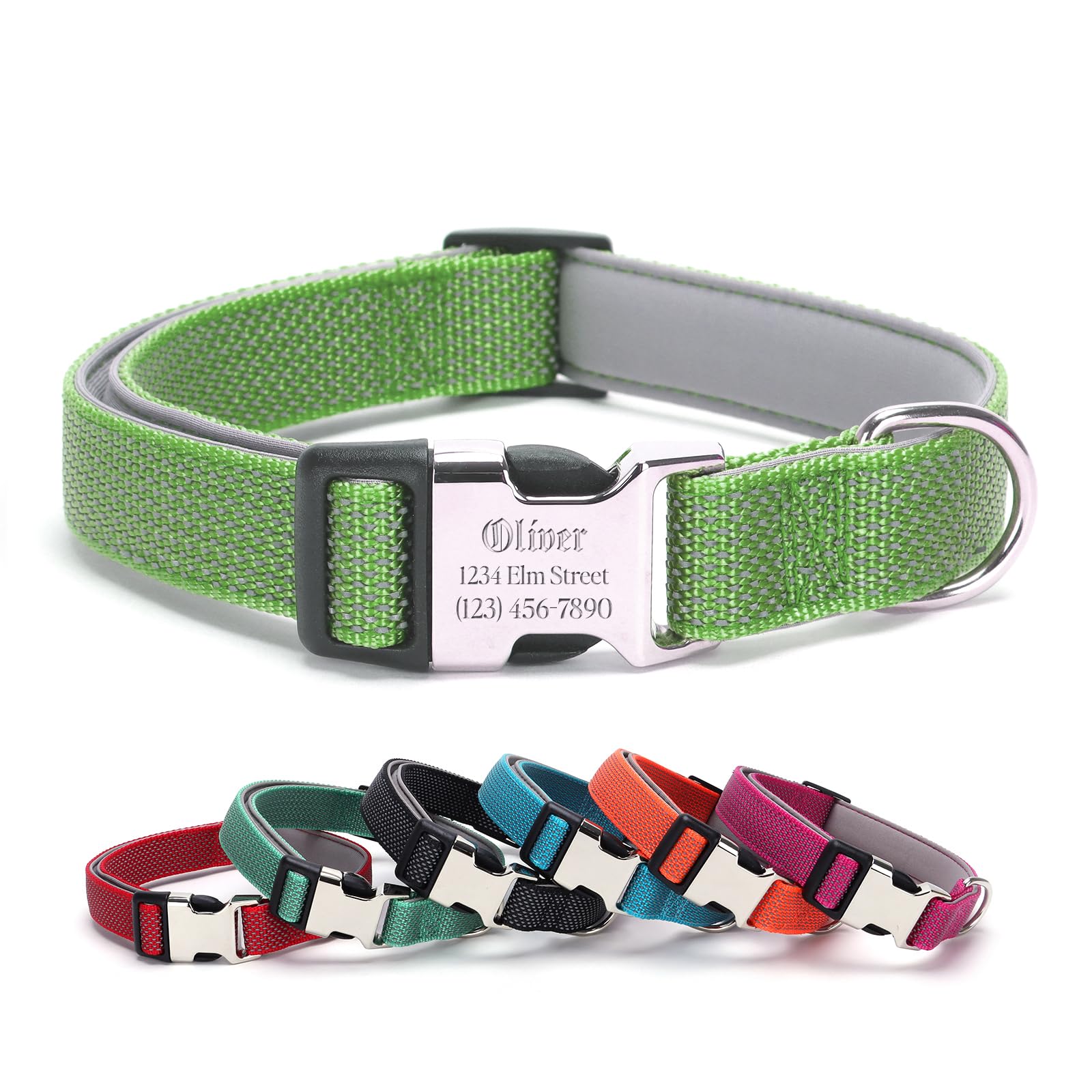 Personalized Dog Collar,Engraved Reflective Dog Collar, Custom Dog Collar, Pet Collar, Quick Release Buckle, Gift'S For Pets (Gr