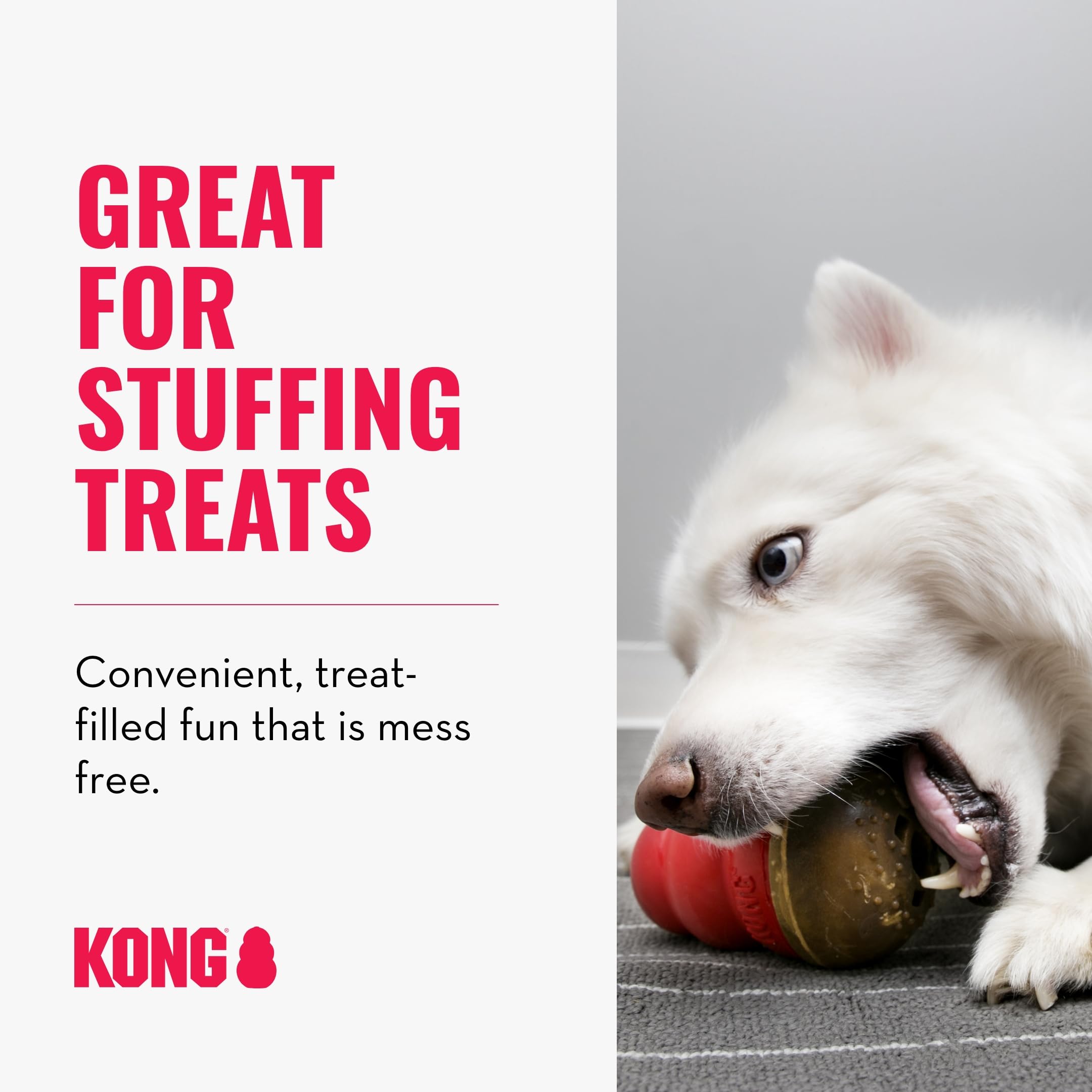 KONG Classic Stuffable Dog Toy & KONG Marathon Chicken-Flavored Treats (2 Pack) - Fetch & Chew Toy for Dogs - With Dog Toy Fille