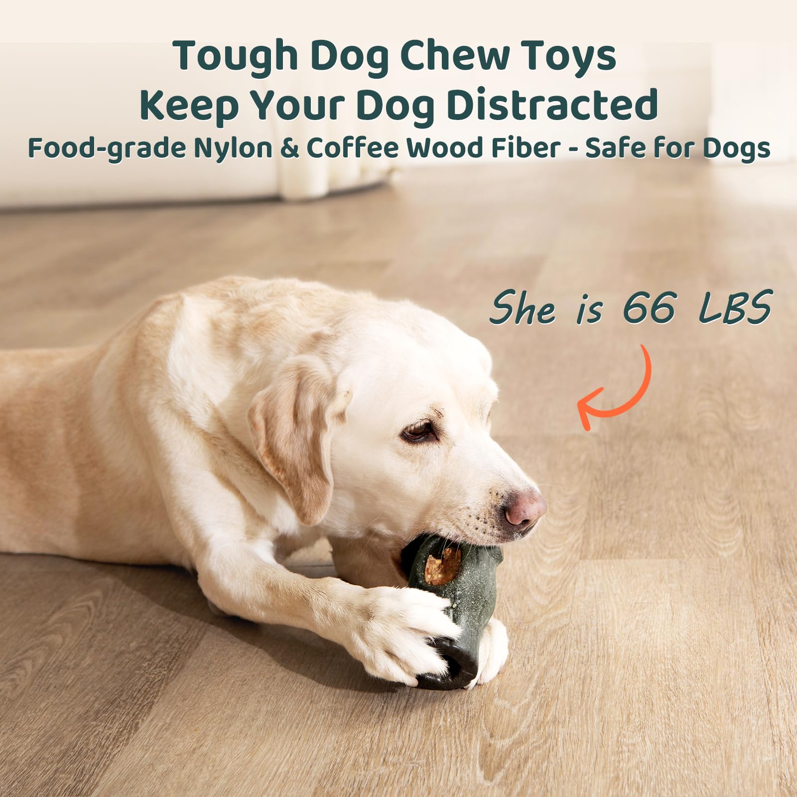 MENGJINGO Interactive Dog Toys for Aggressive Chewers, Large Brown Nylon Treat Holder, MJ-DOG TOYS