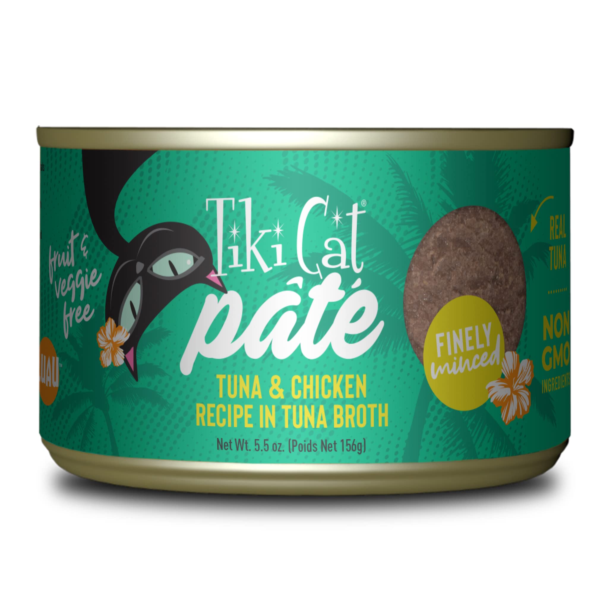 Tiki Cat Luau Pate, Ahi Tuna & Chicken Recipe in Chicken Consumme, Grain-Free Balanced Nutrition Wet Canned Cat Food, for All Li
