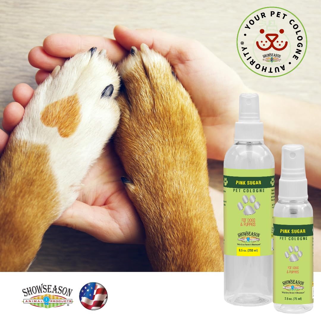 Showseason Pink Sugar Pet Cologne 8.5 Oz. For Dogs | Long-Lasting Odor Eliminator | Cruelty-Free | Paraben-Free | Biodegradable