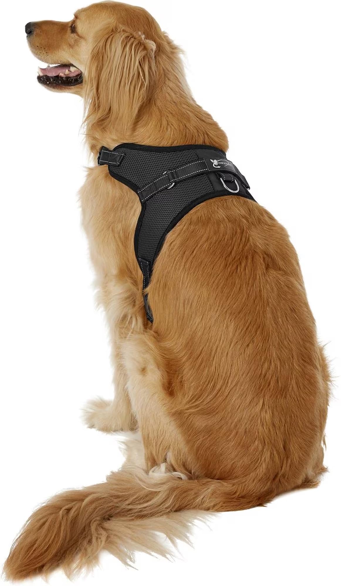 Copatchy No Pull Reflective Adjustable Dog Harness With Handle (Large Black)