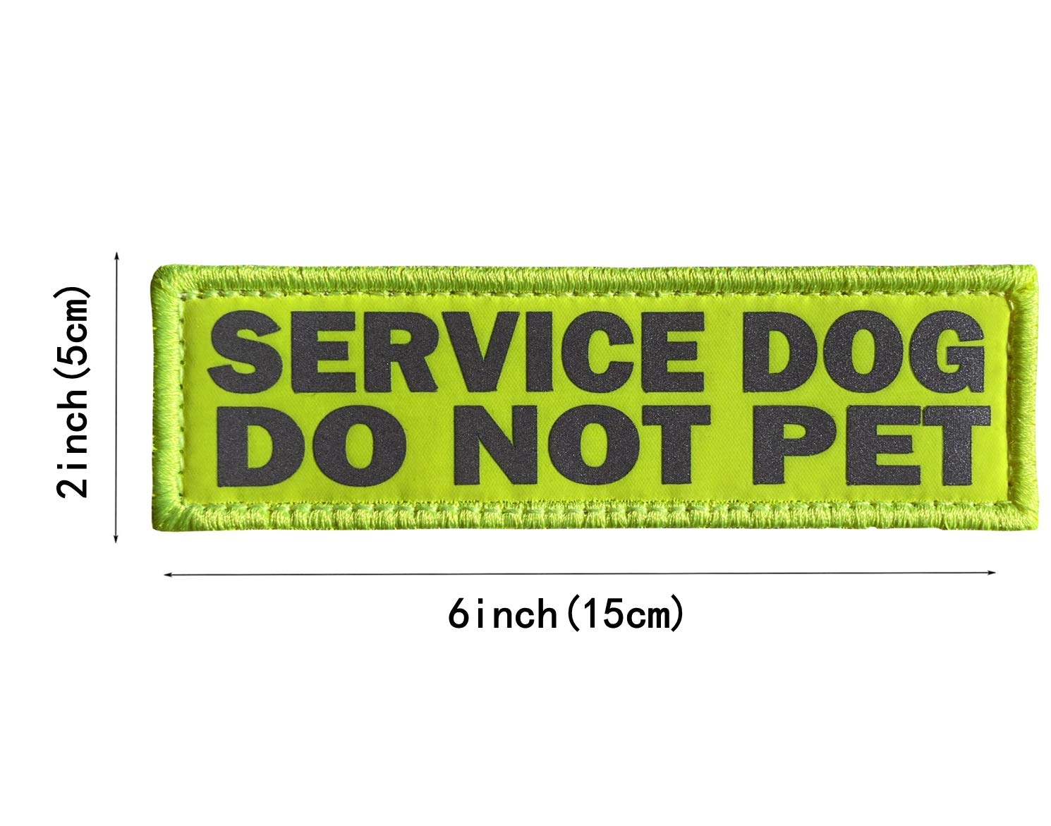 Jujupups Reflective Dog Patches 2 Pack Service Dog,In Training,Do Not Pet Tags For Hook And Loop Patches Vests And Harnesses (Service Dog Do Not Pet, 6X2 Inch)