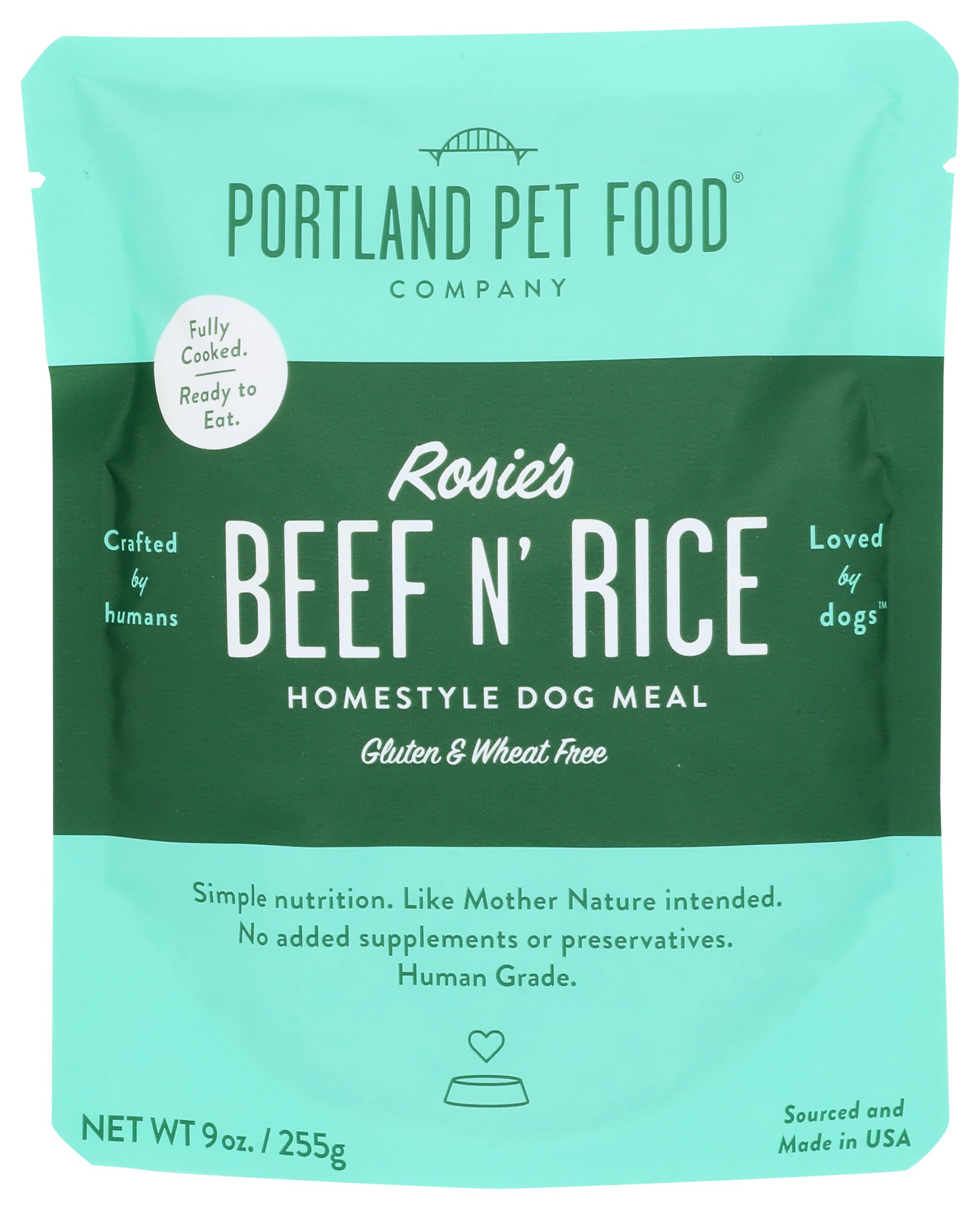 Portland Pet Food Company Rosie'S Beef N' Rice All Natural Dog Meal In A Pouch Microwaveable Meal Pouches Healthy, Wholesome Usd