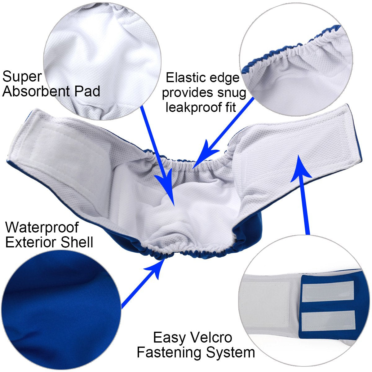 In hand Washable Durable Male Dog Diapers(Pack of 3), Premium Reusable Belly Bands Belly Wrap for Male Dog, Comfy Doggie Diapers