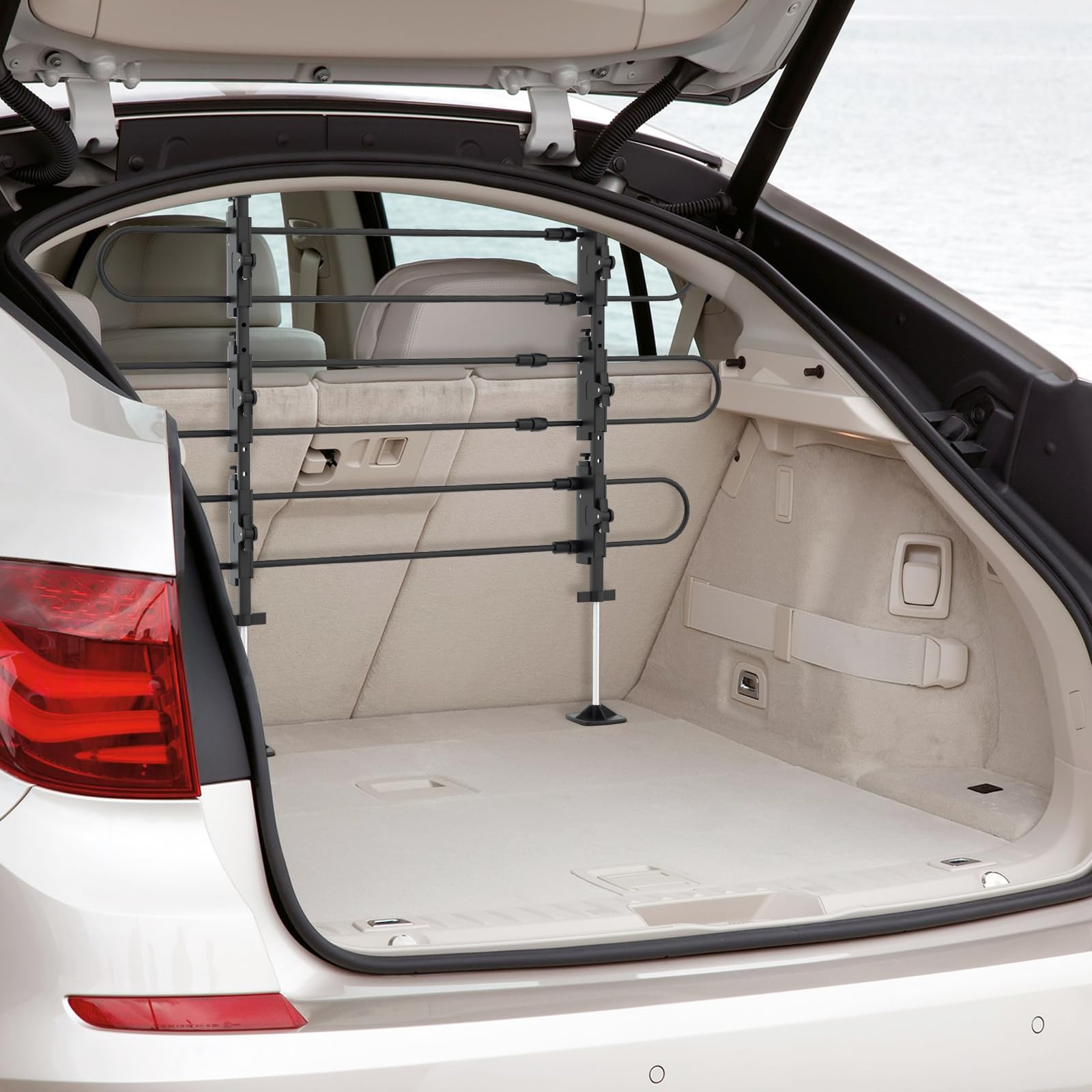 Monibloom Metal Dog Barrier For Suvs, Vehicles, Cars & Trucks, 34'-60' Wide, 30'-50' Tall, Easy To Store