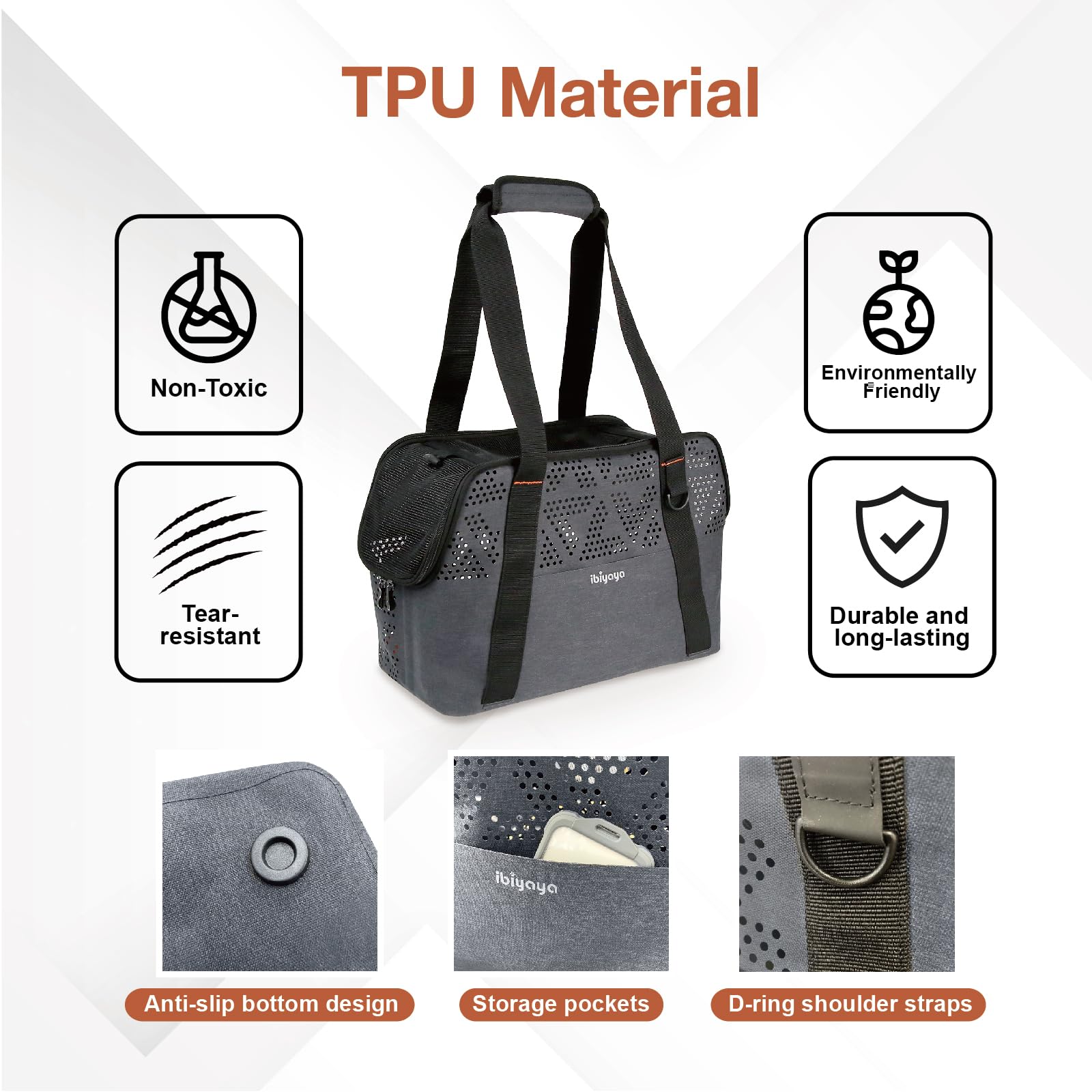 Ibiyaya - Small Dog Carrier Bag - Breezy Wanderer Pet Carrier For Small Dogs, Cats, And Rabbits - Travel Friendly And Water Repe