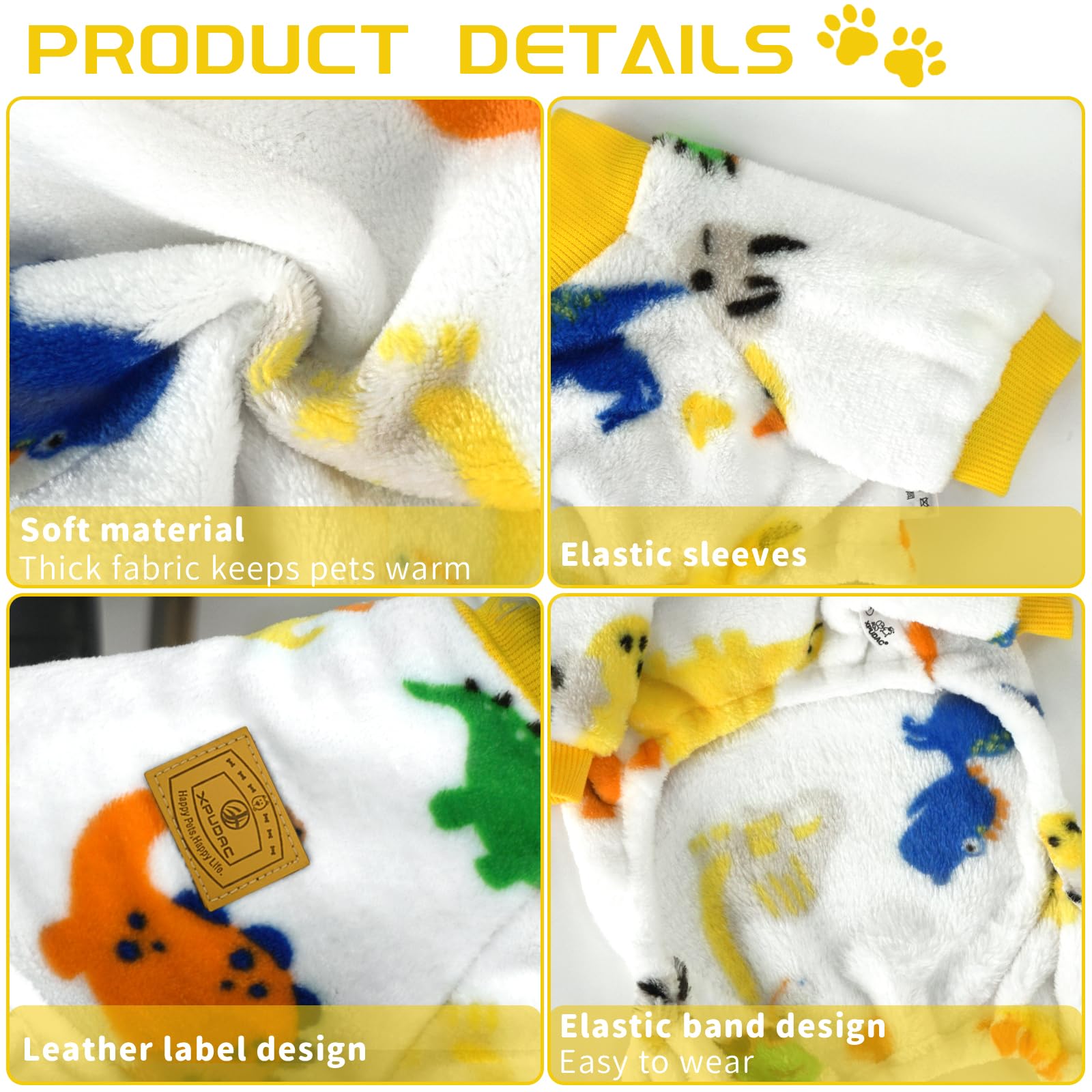 XPUDAC Dog Pajamas Fleece Dog Sweaters for Small Medium Dogs Girl Boy Soft Warm Dog Clothes for Doggie Winter Christmas(X-Small)