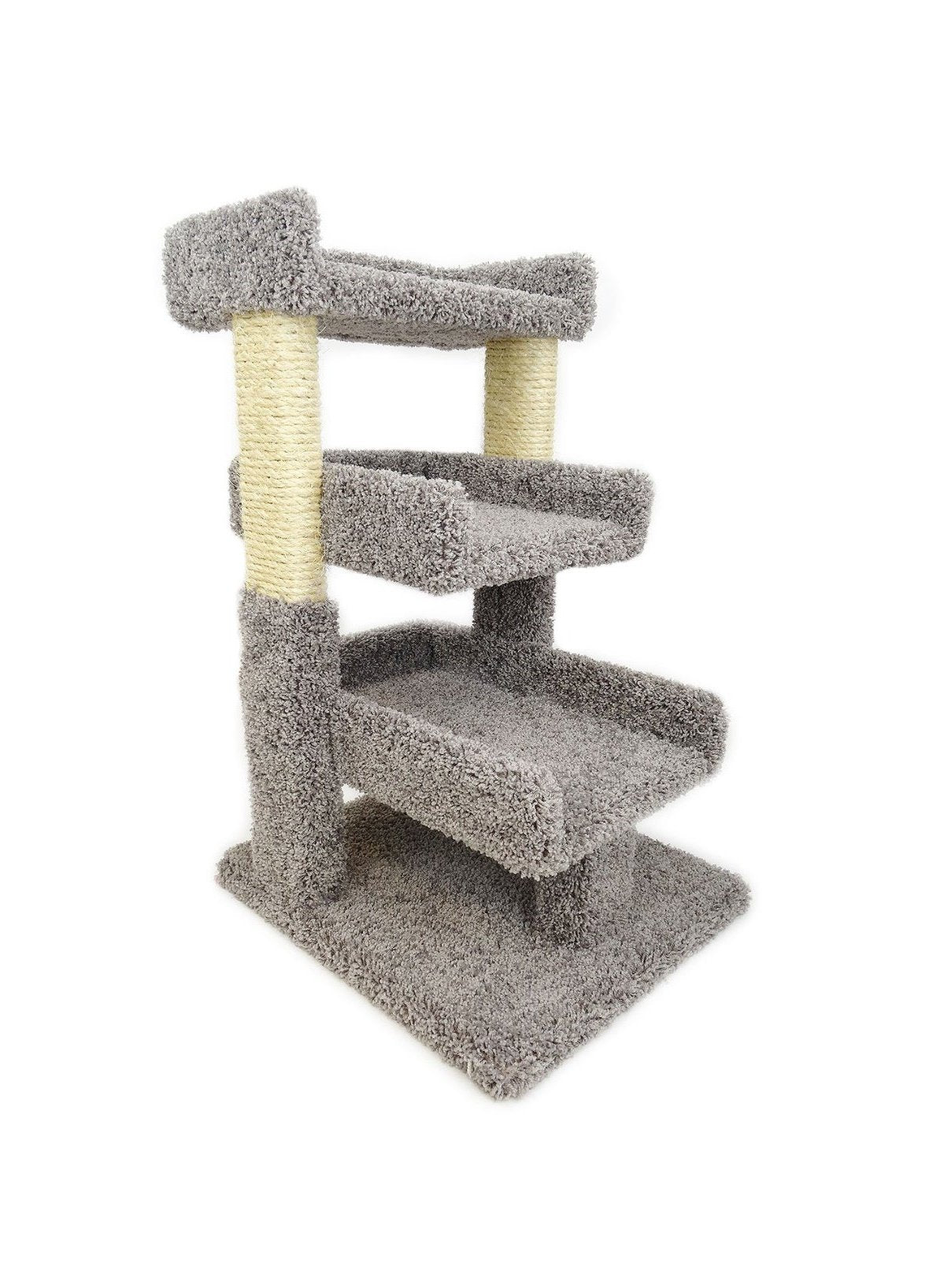 New Cat Condos 110029-Brown-Parent Premier Triple Cat Perch, Gray