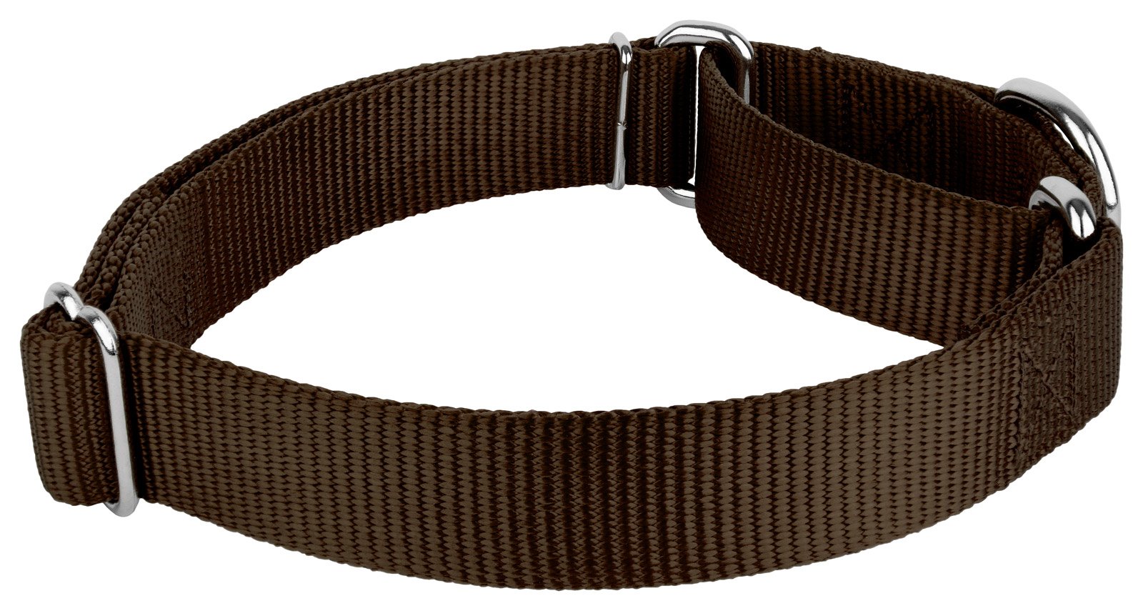 Country Brook Design - Brown Martingale Heavy Duty Nylon Dog Collar - 21 Vibrant Color Options (1 Inch Width, Medium)
