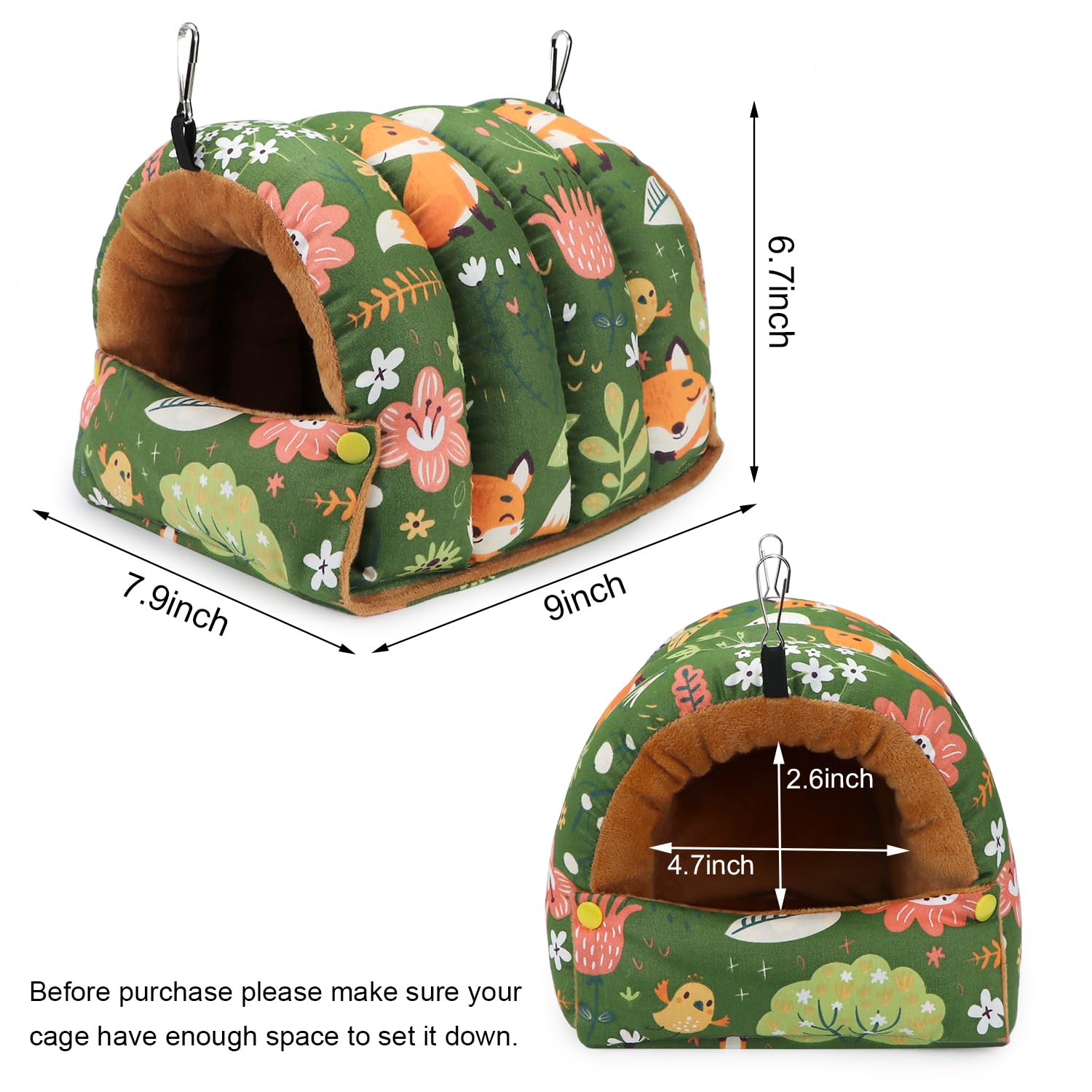 Wontee Bird Nest House Winter Warm Snuggle Hut Bird Bed Hanging Hammock for Parrots Budgies Parakeets Caique Senegal Cockatiels