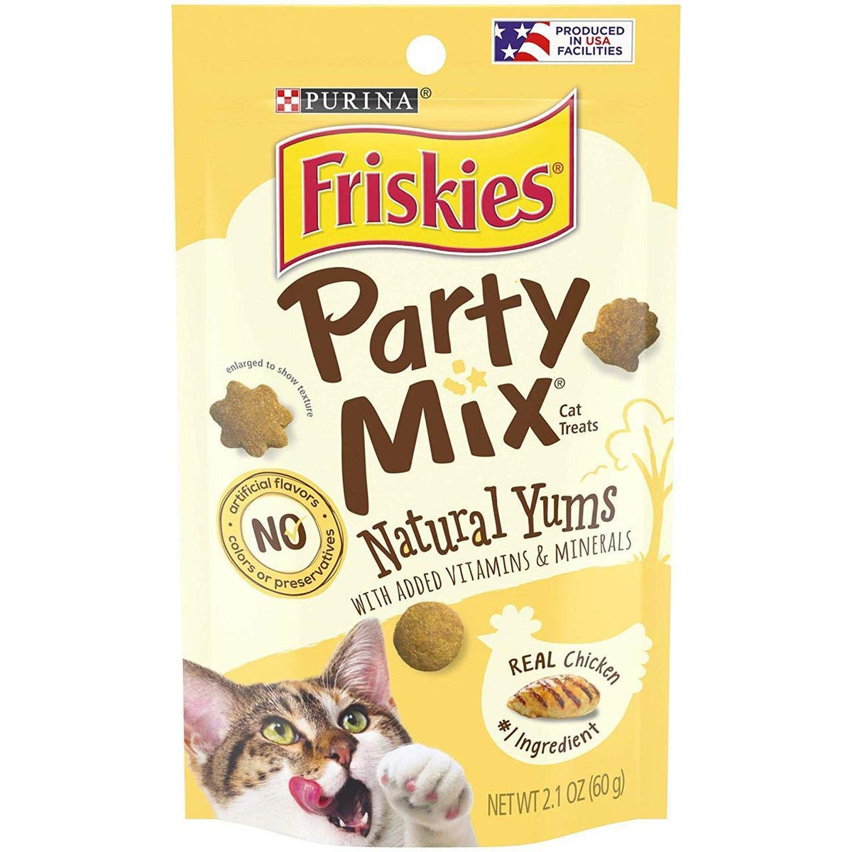 Friskies Party Mix Naturals Cat Treats, Real Chicken, 2.1 Oz (Pack Of 3)