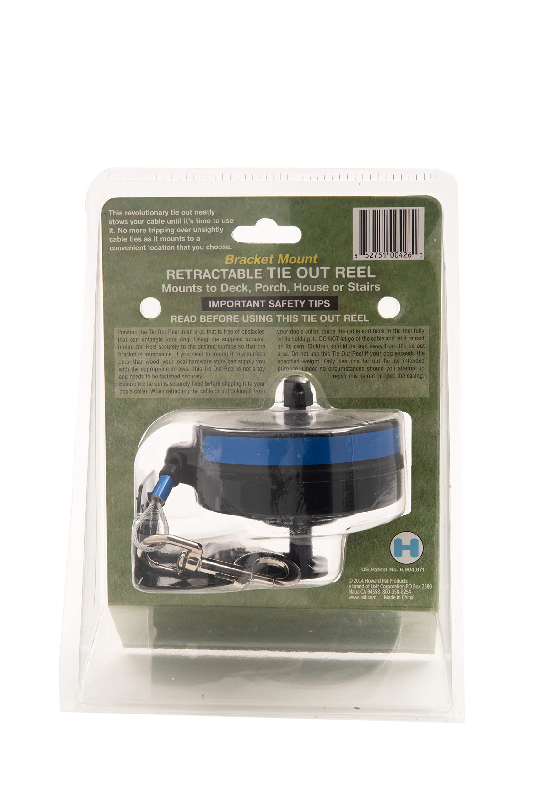 Lixit Bracket Mount and Stake Retractable Leash Tie Outs for Dogs (Bracket, Medium)