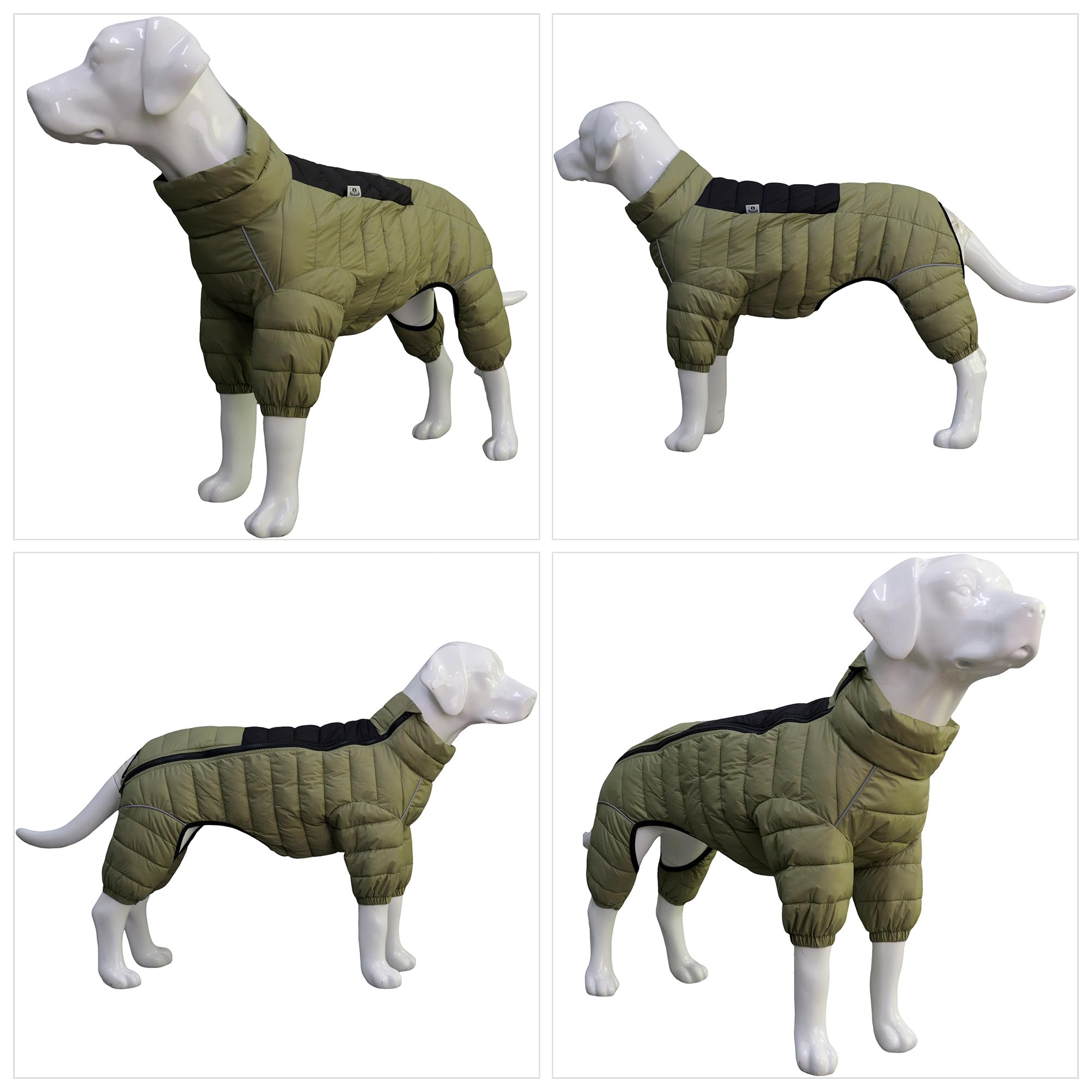 Warm Coat, 4 Legs Covered Waterproof Windproof Reflective Jacket, Zippered Adjustable Outdoor Snow Vest for Small Medium Large D