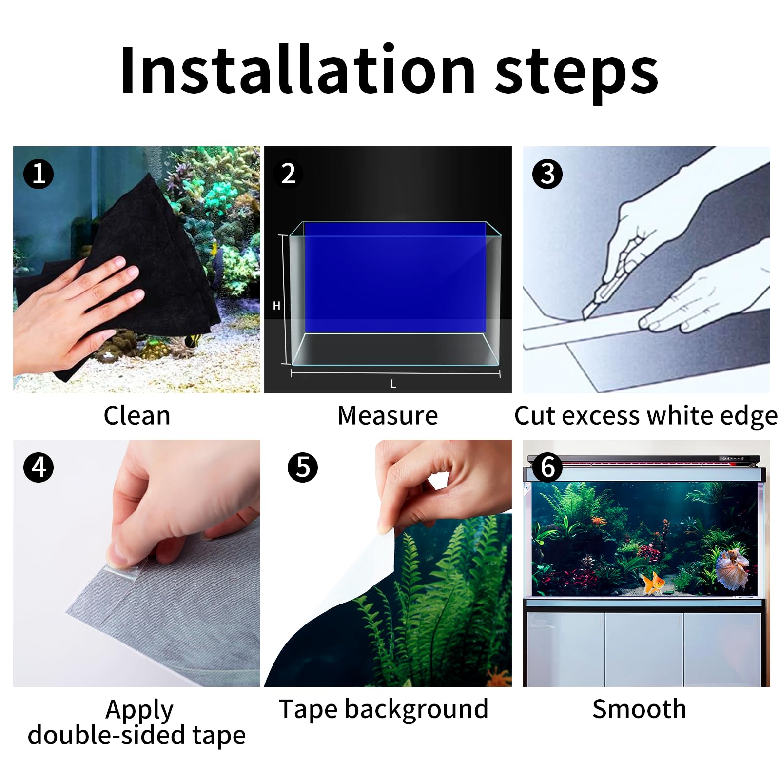 COMSUN 3 Pack Aquarium Background, 36x18 inches Polyester Aquarium Background, Cloth Fish Tank Background, Undersea Corals Sunsh