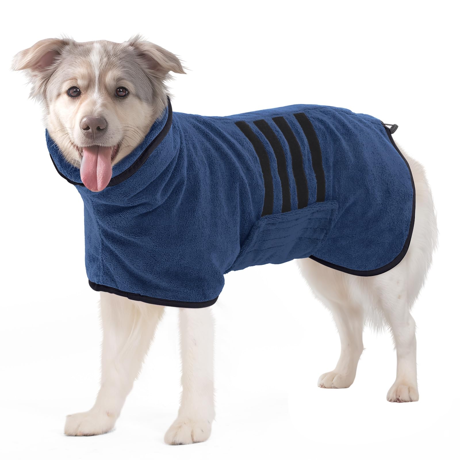 Hezzluv Microfibre Dog Bathrobe Towel Wrap Super Absorbent Dog Drying Coat Bath Robe For Puppy, Medium & Large Dogs, Fast Drying