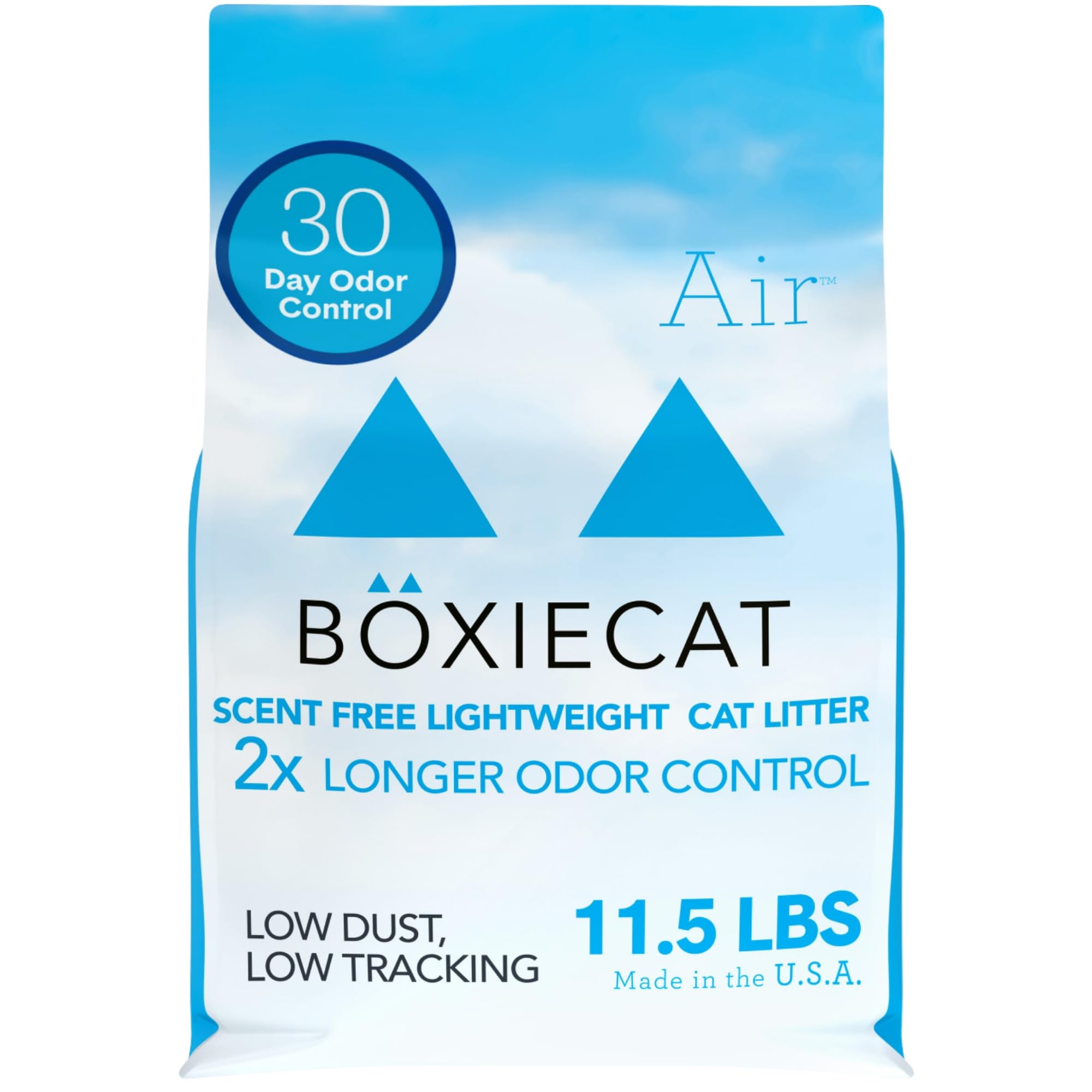 Boxiecat Air Lightweight, Scent Free, Premium Clumping Cat Litter - Plant-Based Formula - Ultra Clean Litter Box, Longer Lasting Odor Control, Hard Clumping Litter, 99.9% Dust Free