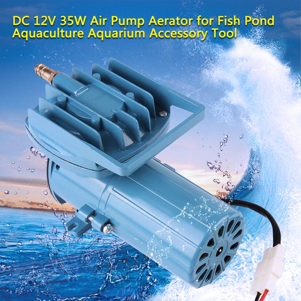 Aquarium Air Pump, DC 12V 35W Air Pump Aerator Fish Oxygen Pump for Fish Fountain Pond Hydroponics Aquaculture Aquarium Accessor