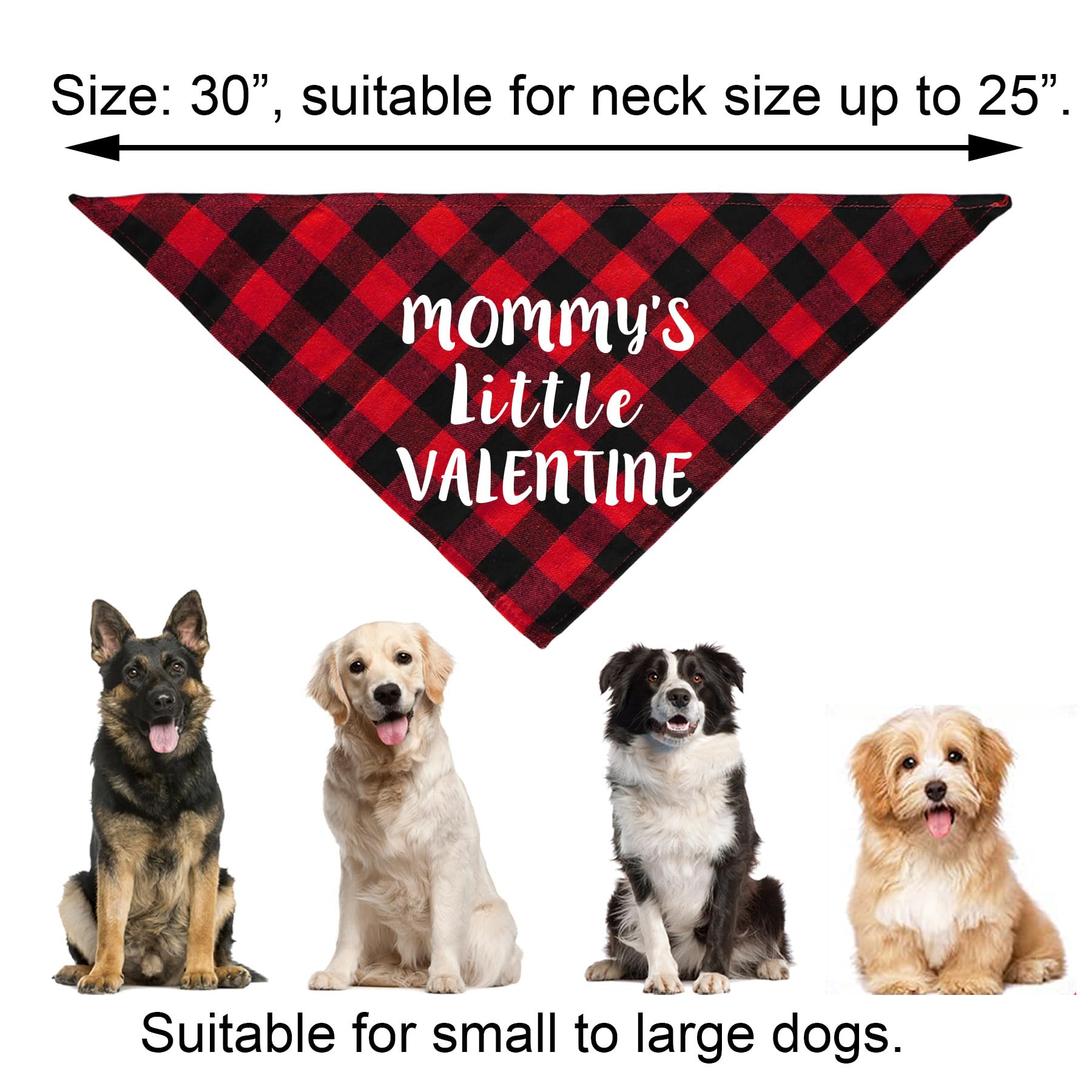 JOTFA Valentine 's Day Dog Bandanas Costumes, Valentines Dog Outfits Heart Headband Dog Valentines Bandanas for Small Medium Lar