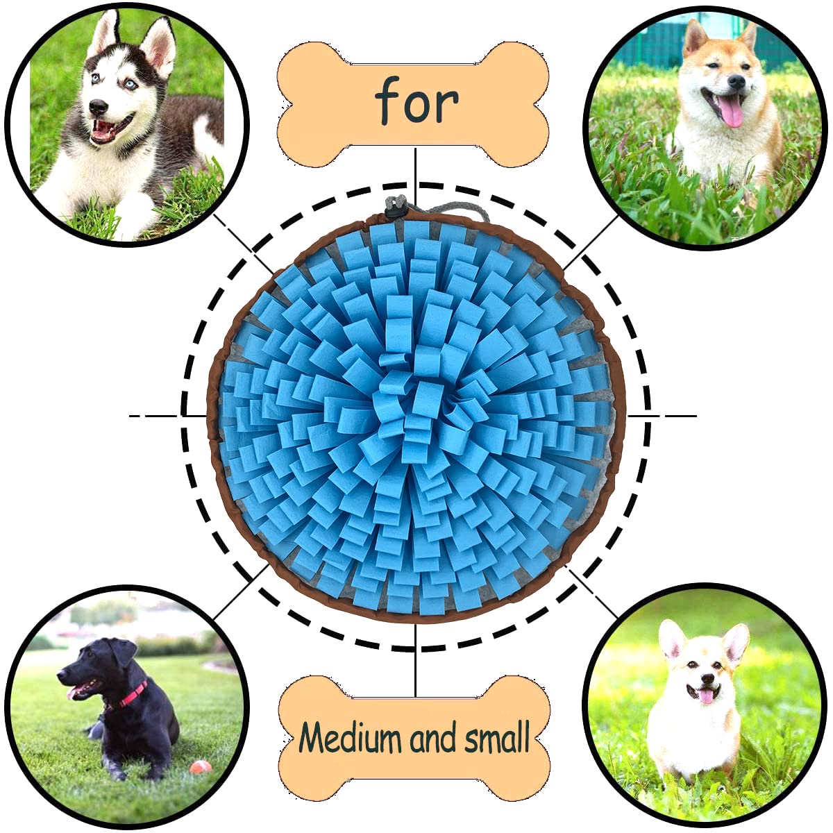 Neecong Dog Snuffle-Mat Slow-Feeder-Bowl - Simulating Grassland For Boredom, Encourages Natural Foraging Skills For Pet, Treat I