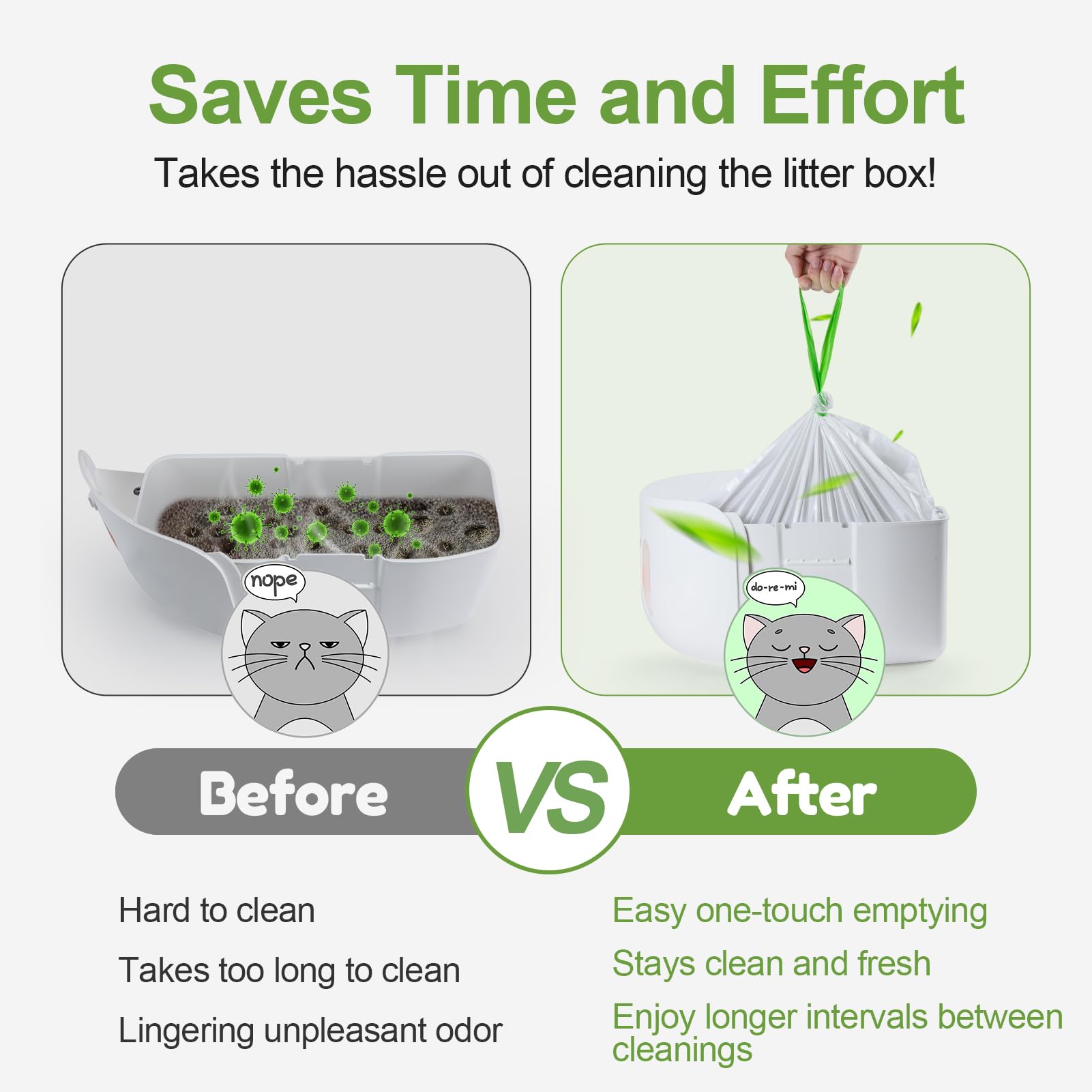 120 Pack Cat Litter Box Liners For Pet Kit Pura Max & X, Extra Thick Heavy Duty Drawstring Self-Cleaning Robot Litter Bags, Leak