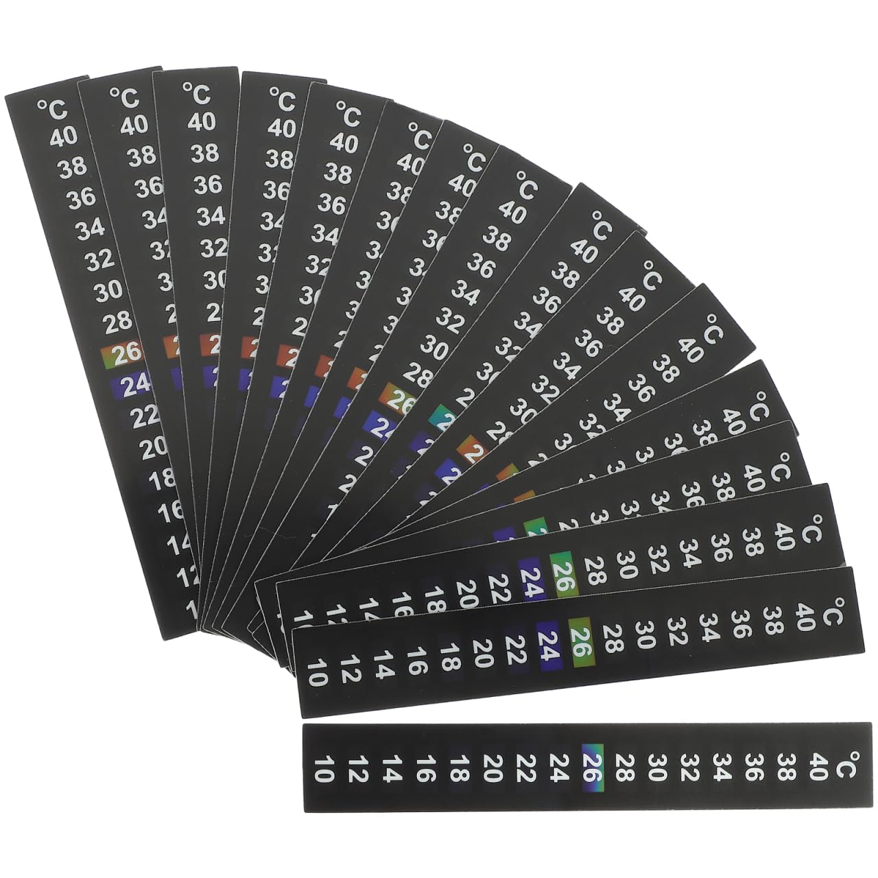 FRCOLOR 30Pcs Aquarium Thermometer Indoor Fish Tank Thermometer Sticker Discoloration Liquid Crystal Temperature Strips Adhesive