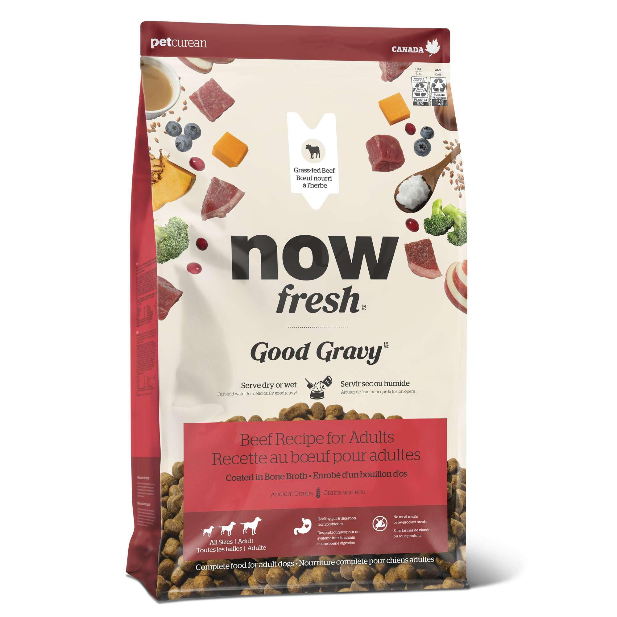 Now Fresh Good Gravy All Breed Adult Dry Dog Food, Grass-Fed Beef, 22 lb