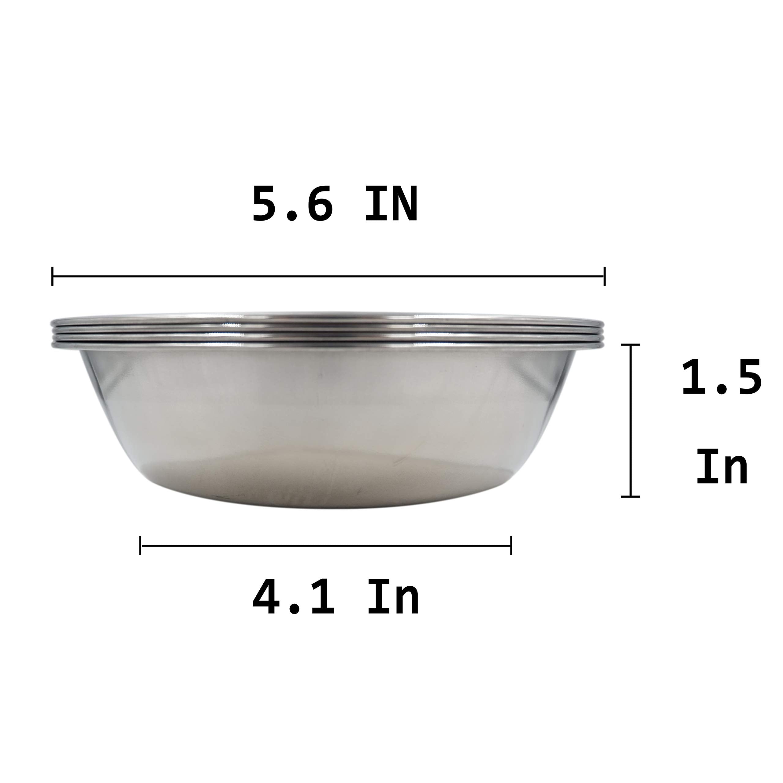 Dog Bowls Cat Bowls (Stainless Steel Bowls, 4-Pack)