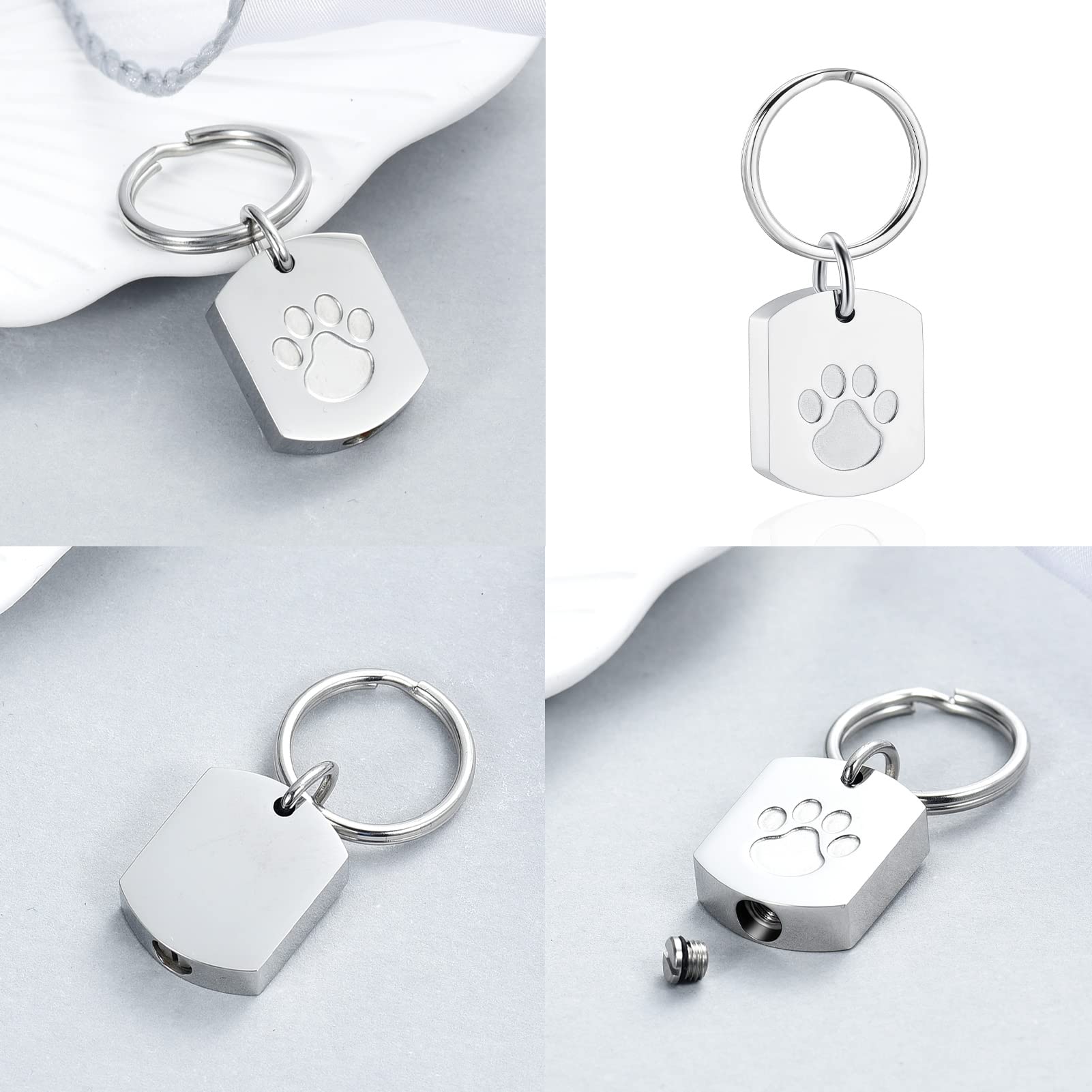 Minicremation Cremation Jewelry Urn Necklace For Ashes For Pet, Paw Print Memorial Ash Jewelry, Keepsake Pendant For Pet'S Cat D