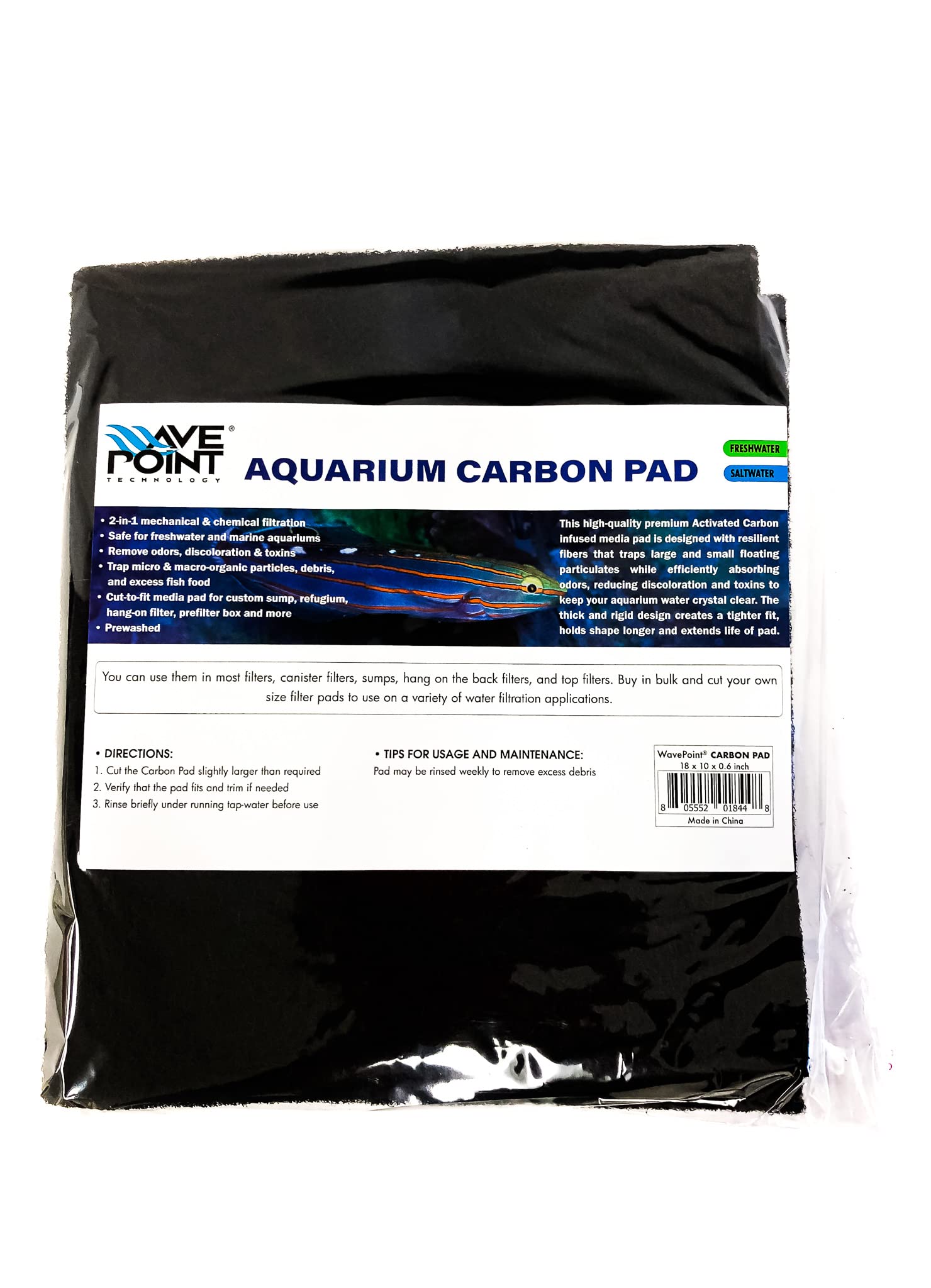 Super Activated Carbon Filter Media Pad For Aquarium Fish Tank Pond Canister Filter, Cut To Fit For Fresh Water & Saltwater Aqua