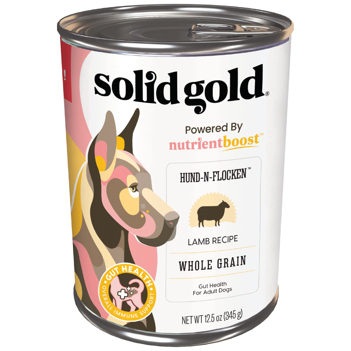 Solid Gold Canned Dog Food For Adult & Senior Dogs - Nutrientboost Hund-N-Flocken Made With Real Lamb And Healthy Whole Grains - High Calorie, High Protein Wet Dog Food - 6Ct/12.5Oz Cans