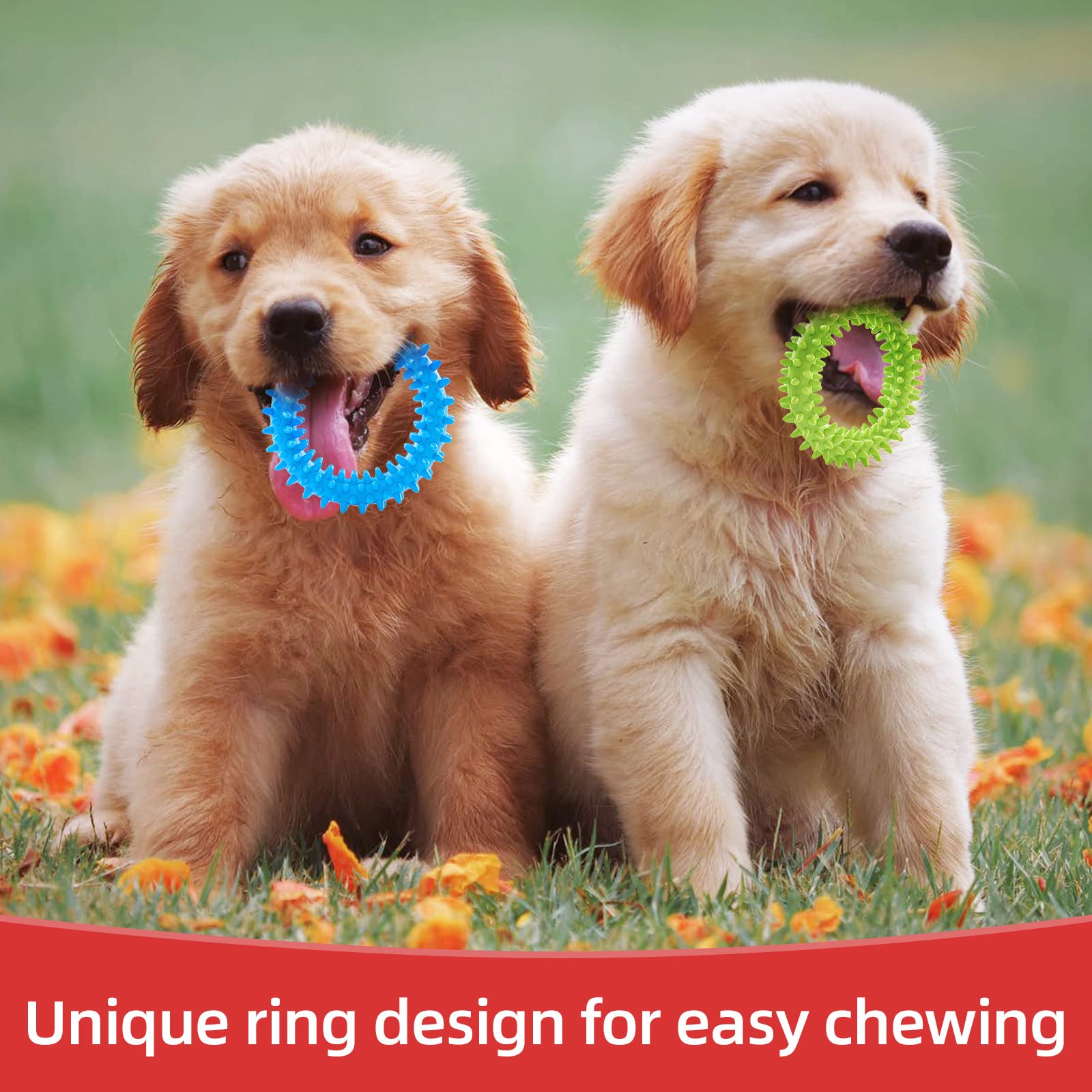 Hurray 3 Pack Puppy Teething Chew Toys for Relieve Itching and Clean Teeth - Dog Toys for Small Dogs, Puppies Dog Teething Toys
