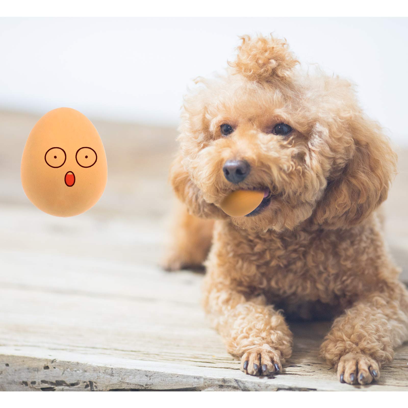 Andiker Dog Egg Toy, 1Pcs Soft Rubber Dog Ball Toy Interactive Puppy Toys For Small Dogs Fetch Play Soft Rubber Fake Egg Bouncy 