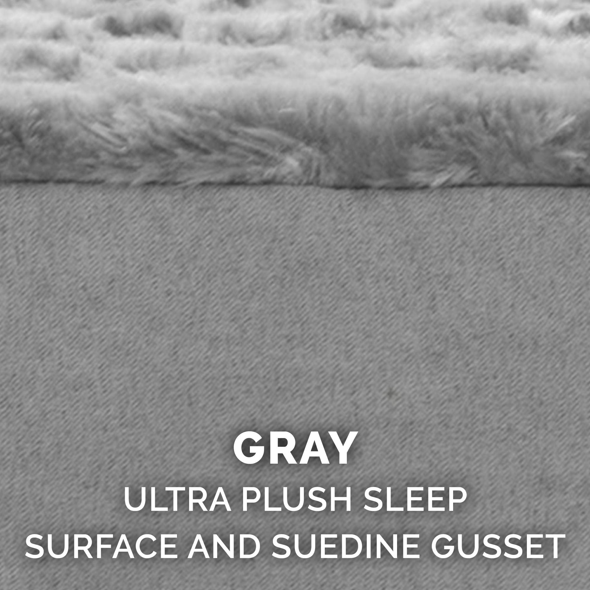 Furhaven Replacement Dog Bed Cover Ultra Plush Faux Fur & Suede Mattress, Machine Washable - Gray, Jumbo (X-Large)
