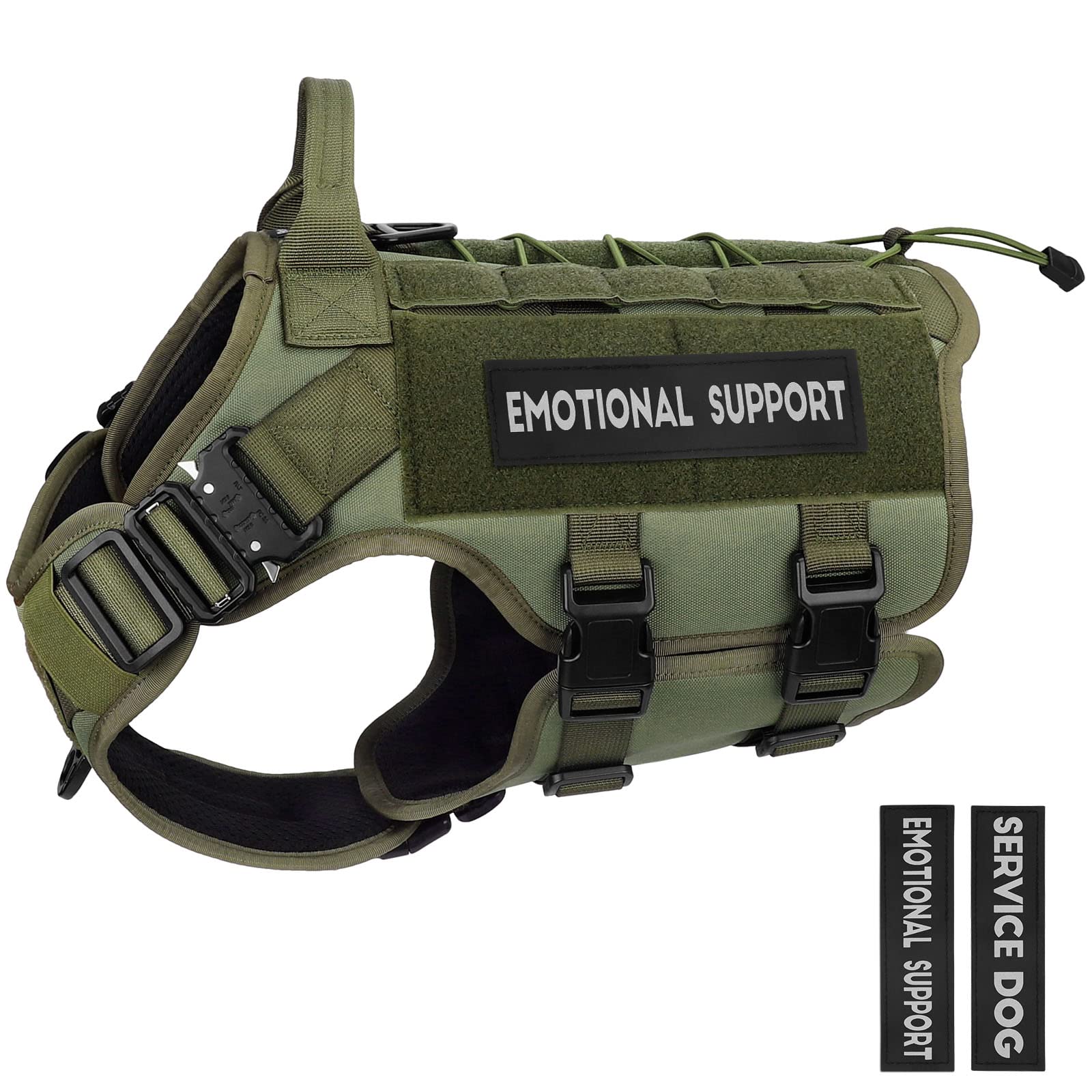 Petnanny Tactical Dog Harness - Service Dog Harness Emotional Support Dog Vest For Medium Large Dogs, No Pull Esa Dog Vest With 