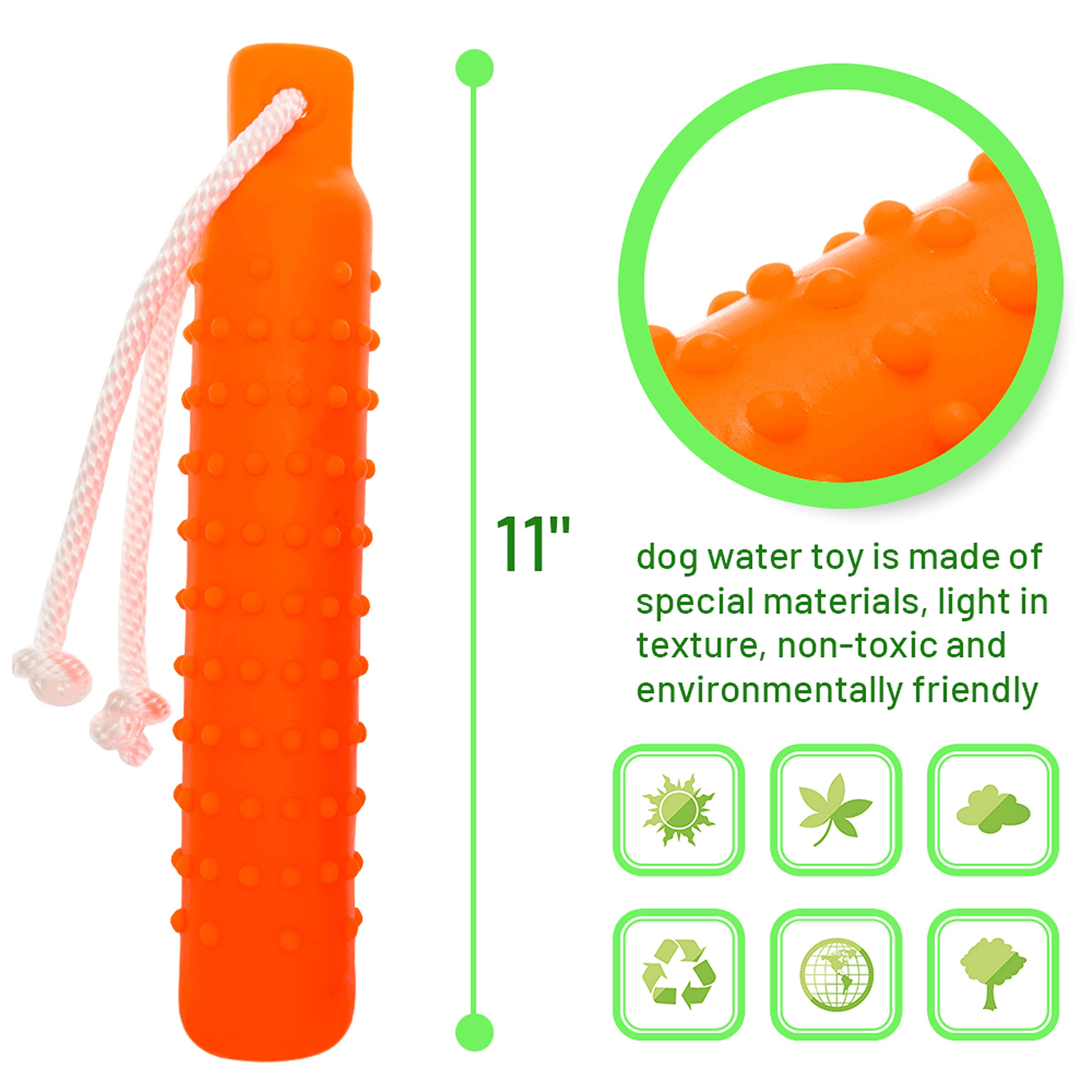 Aticnech Dog Water Toy - Interactive Fetch Dog Toys Float On Water Pool For Training Retrieving Chasing Bumper Outdoor - 2 Pack Dog Toys With Rope For Small Medium Large Dog