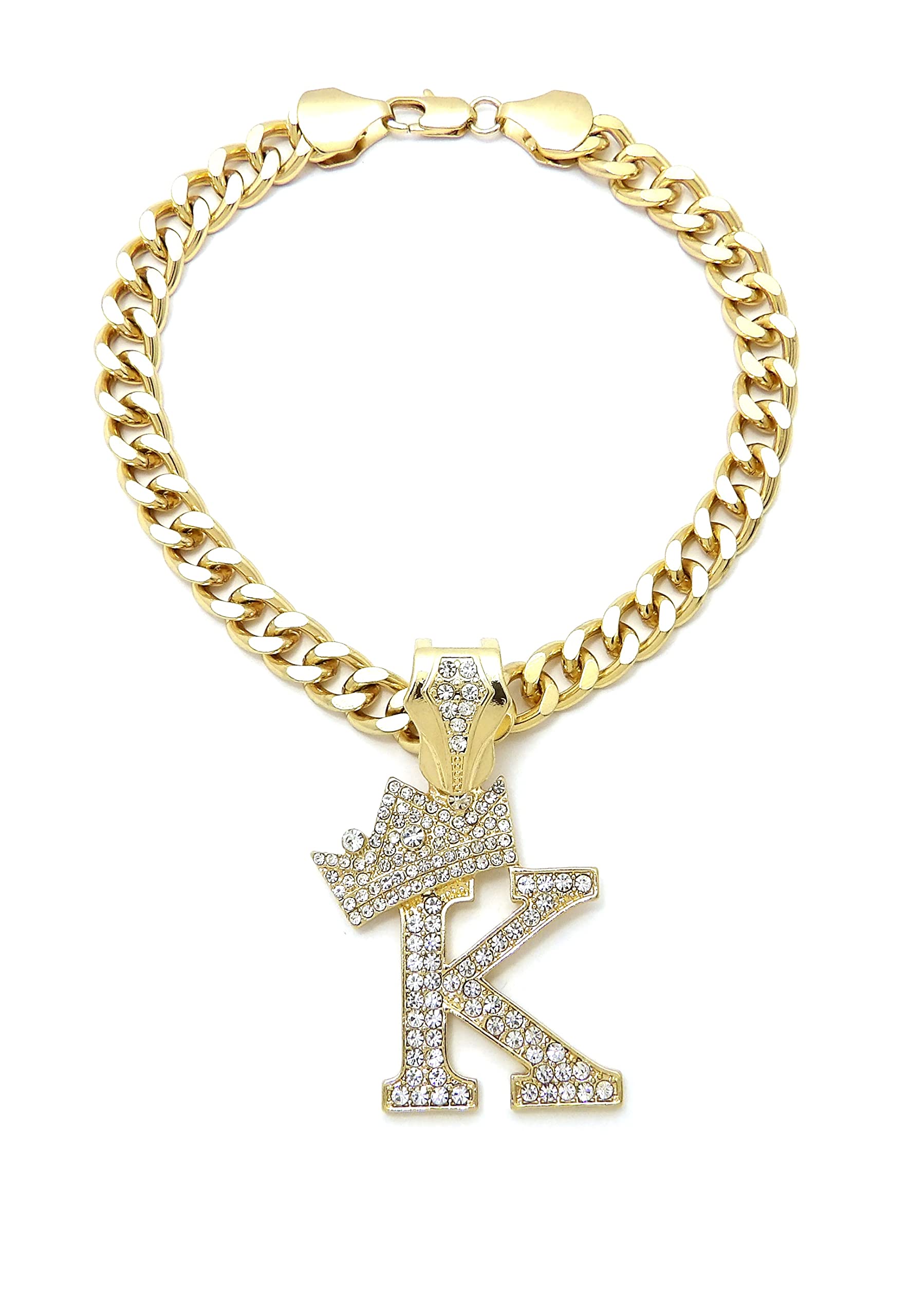 Initial Letter Cuban Chain Dog Chain Pet Chain Pet, Cat, Puppy Necklace (K, 30'')