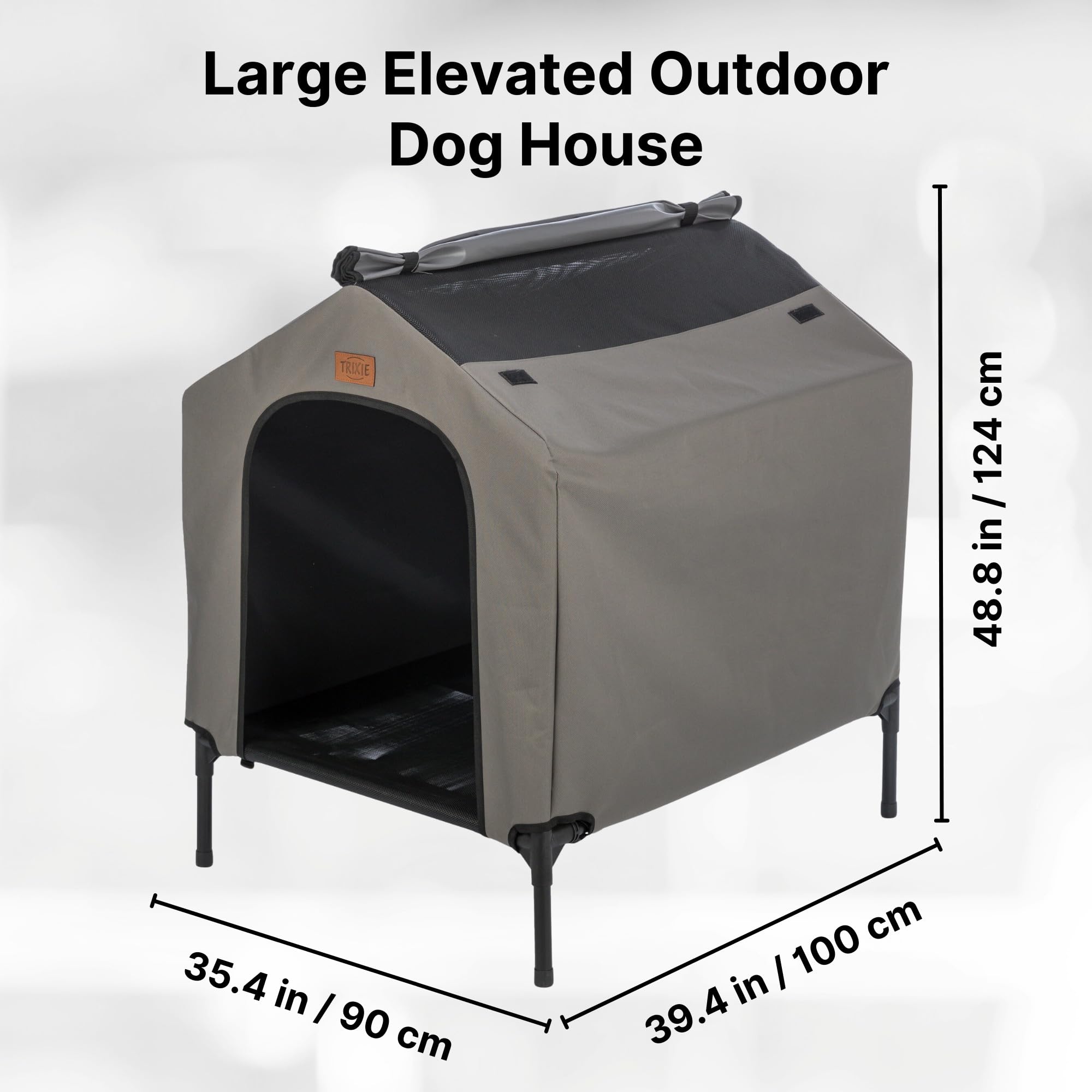 Trixie 2-In-1 Dog House And Bed - Elevated Indoor/Outdoor Tent With Removable Cover - Waterproof And Sun-Resistant - For Large D