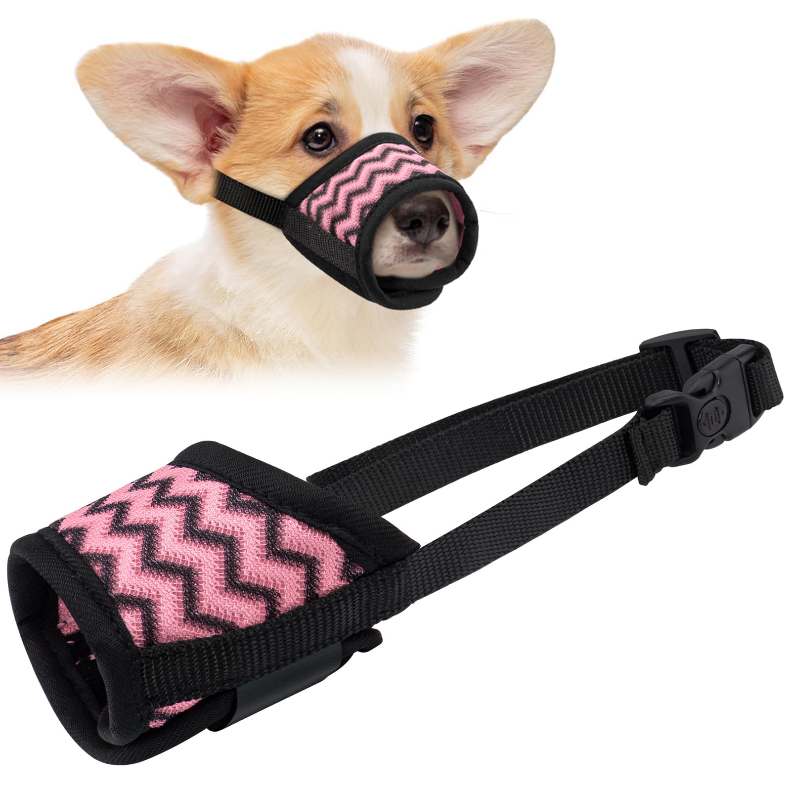 Coppthinktu Dog Muzzle For Small Medium Large Dog, Soft Mesh Muzzle For Dog Adjustable Dog Muzzles To Prevent Biting Dog Mouth G