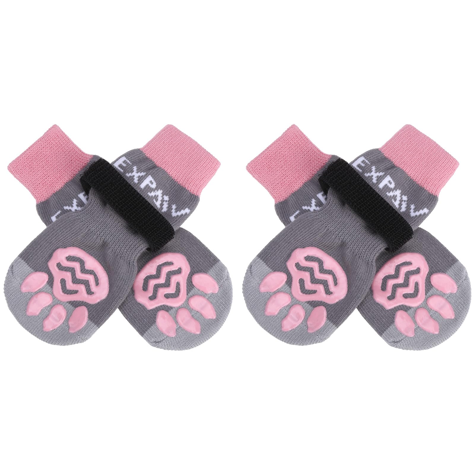 Expawlorer 4Pcs Anti-Slip Dog Socks - Double Side Non-Slip Paw Protector For Hardwood Floors,Prevent Licking,Dog Booties,Dog Sho