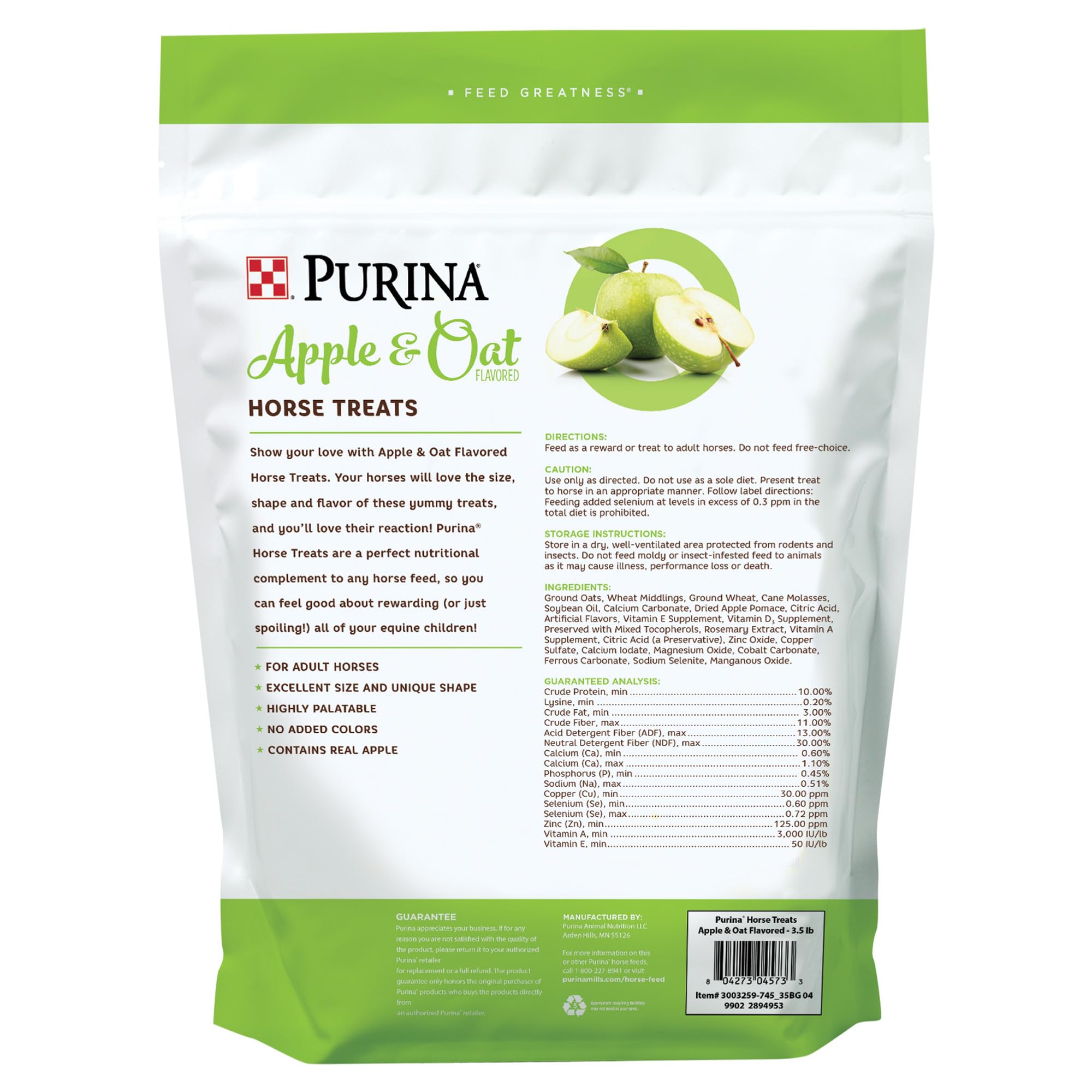 Purina | Apple and Oat Flavored Horse Treats | 3.5 Pound (3.5 lb) Bag