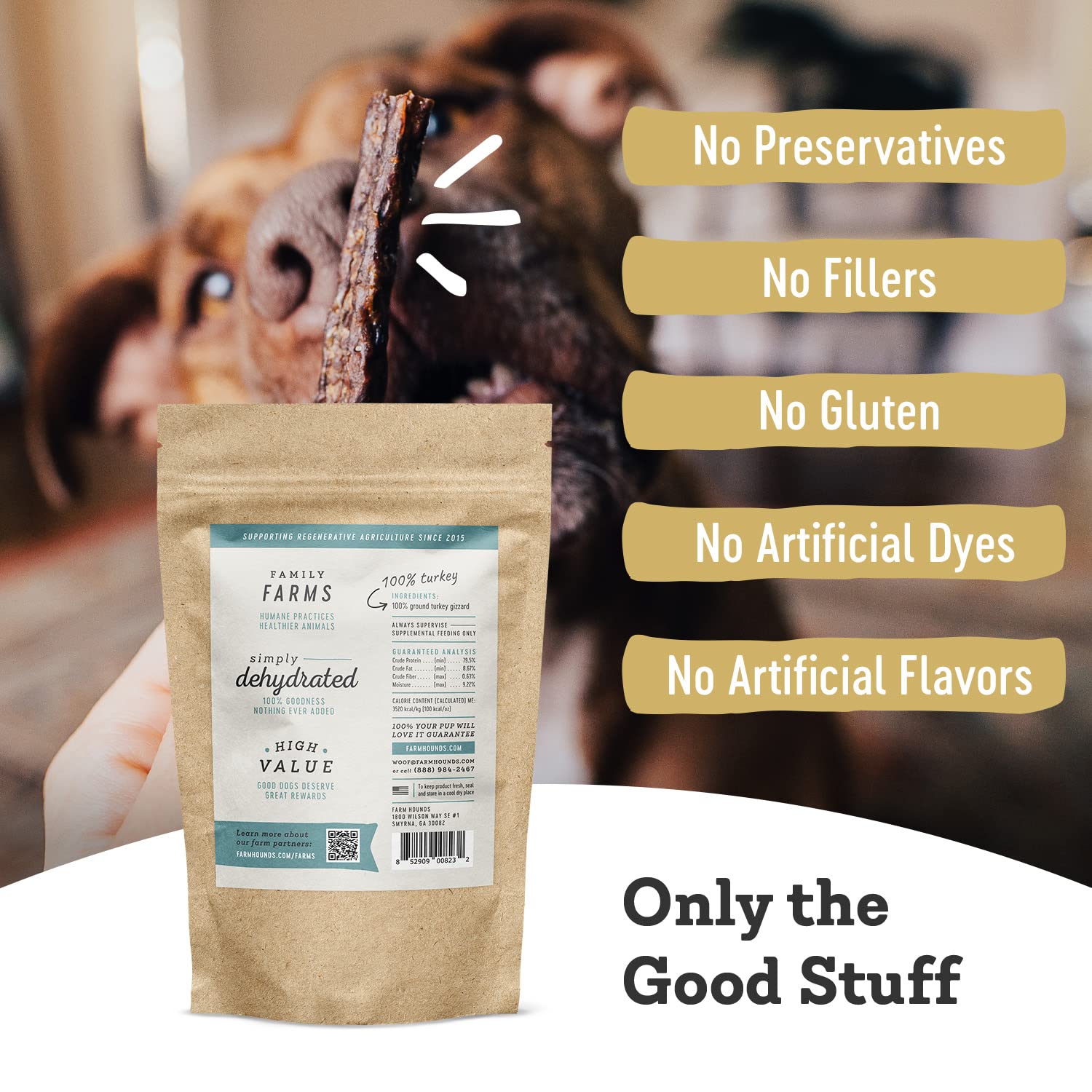 Farm Hounds - Turkey Gizzards - Premium Natural Jerky for Dogs - 100% Humanely Raised Turkey - Break-to-Size - Great for Trainin